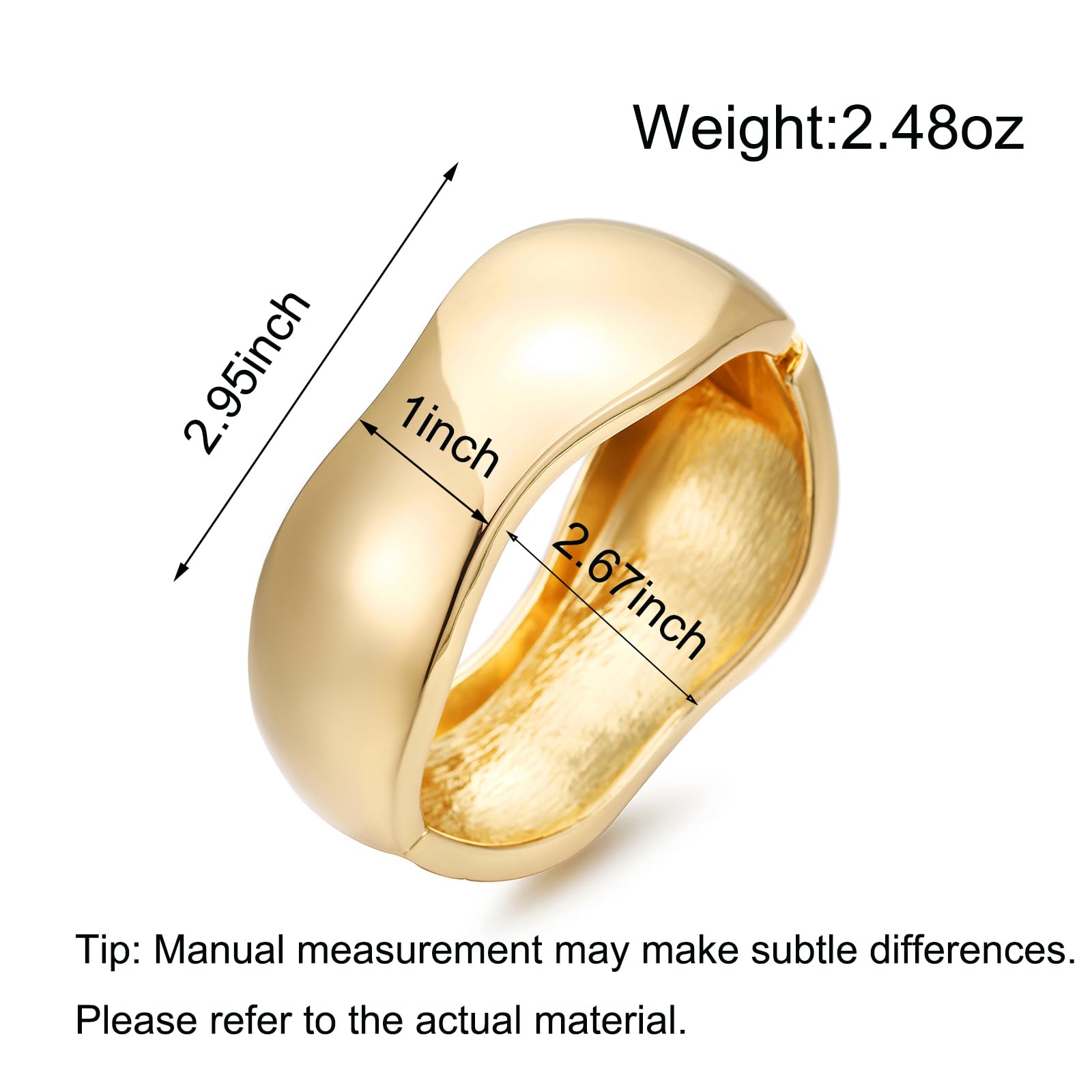 Chunky Gold and Silver Bangle Bracelets for Women - Thick Arm Cuff Wrist Wrap Bracelet Jewelry - Perfect for Parties, Weddings, and Everyday Fashion Accessories