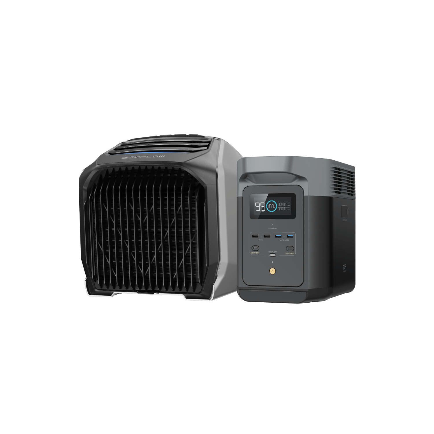 EcoFlow WAVE 2 Portable Air Conditioner & EcoFlow DELTA 2 Portable Power Station with XT150 Solar Connector - Perfect for Camping, RV Travel & Emergency Power Backup