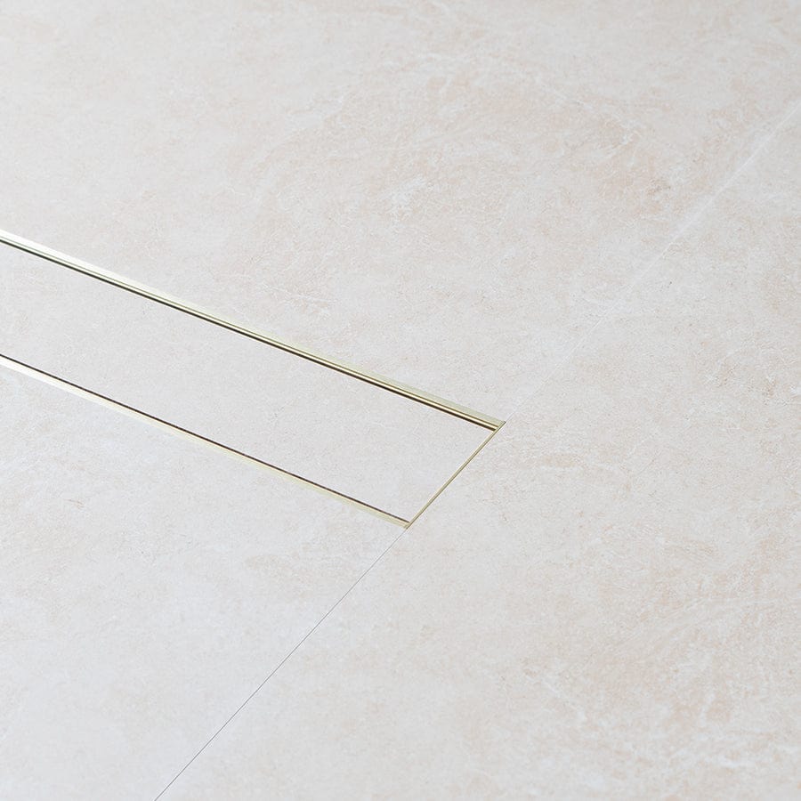 1M Brushed Brass Aluminum Floor Drain - Durable & Stylish Bathroom & Shower Drain for Modern Homes
