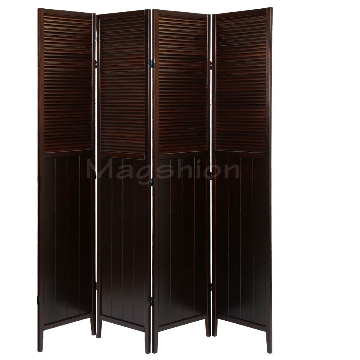 Magshion 4-Panel Hardwood Shoji Screen Room Divider - Traditional Oriental Folding Privacy Partition for Home, Office & Meditation Spaces
