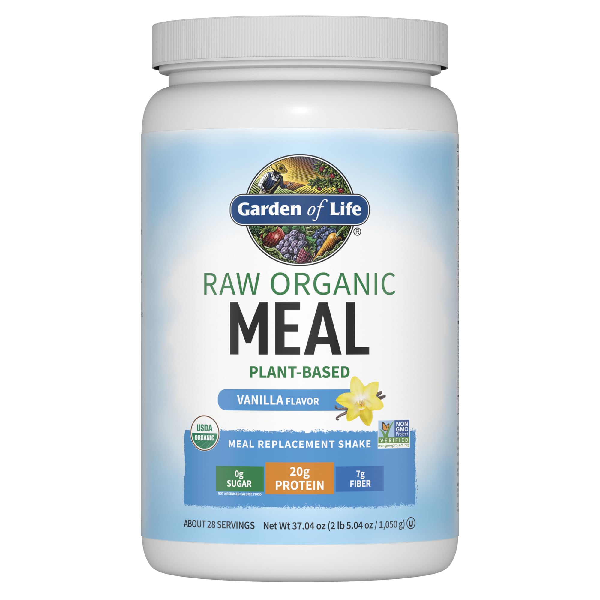 Garden of Life Vegan Protein Powder - Organic Plant-Based Meal Replacement Shake with Pea Protein, Sprouts, Greens & Probiotics | Dairy-Free Vanilla Flavor (28 Servings) for Post-Workout Recovery & Healthy Weight Management