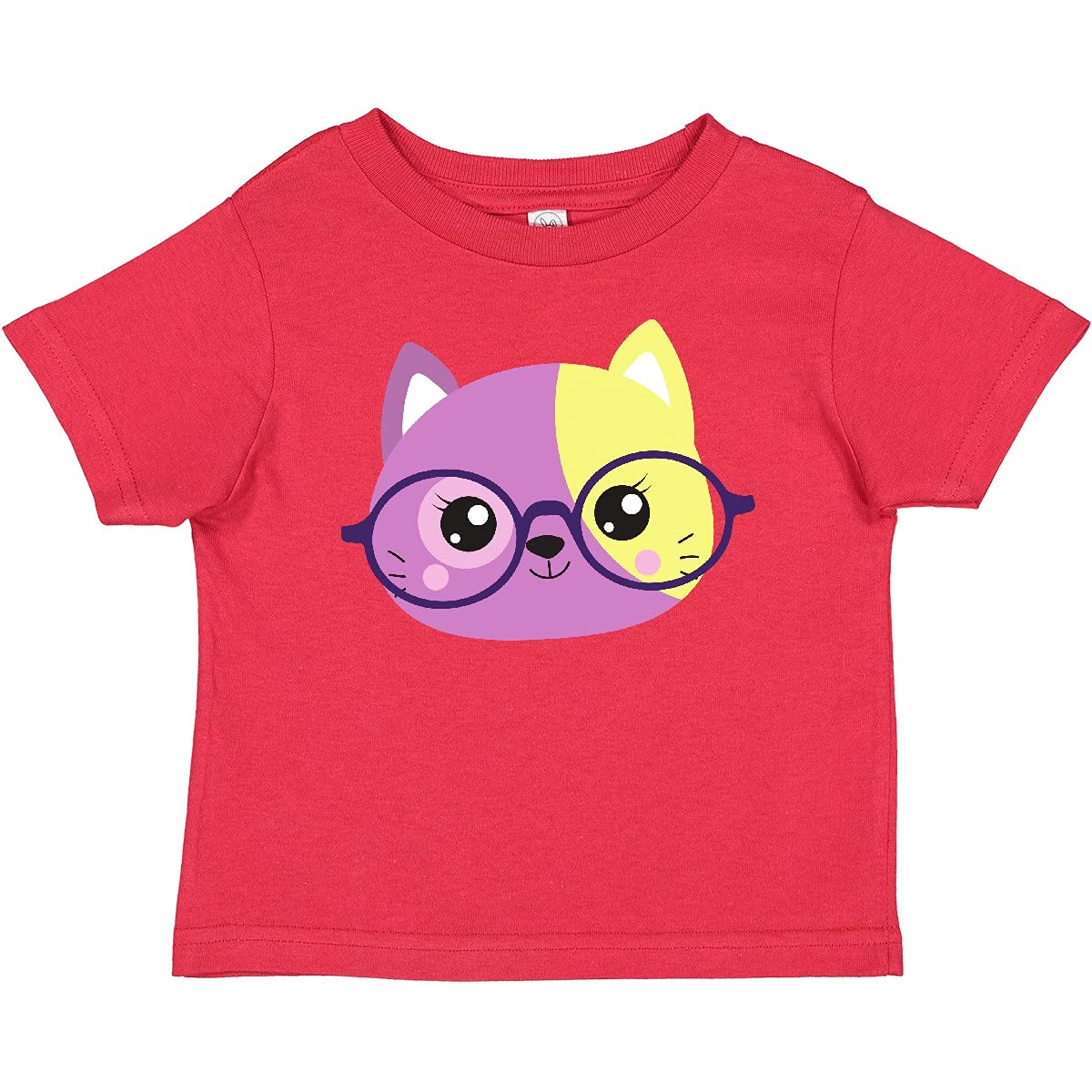 Inktastic Hipster Cat T-Shirt - Cute Kitten with Glasses Graphic Tee for Women & Men | Trendy Casual Wear for Cat Lovers, Gifts & Everyday Outfits