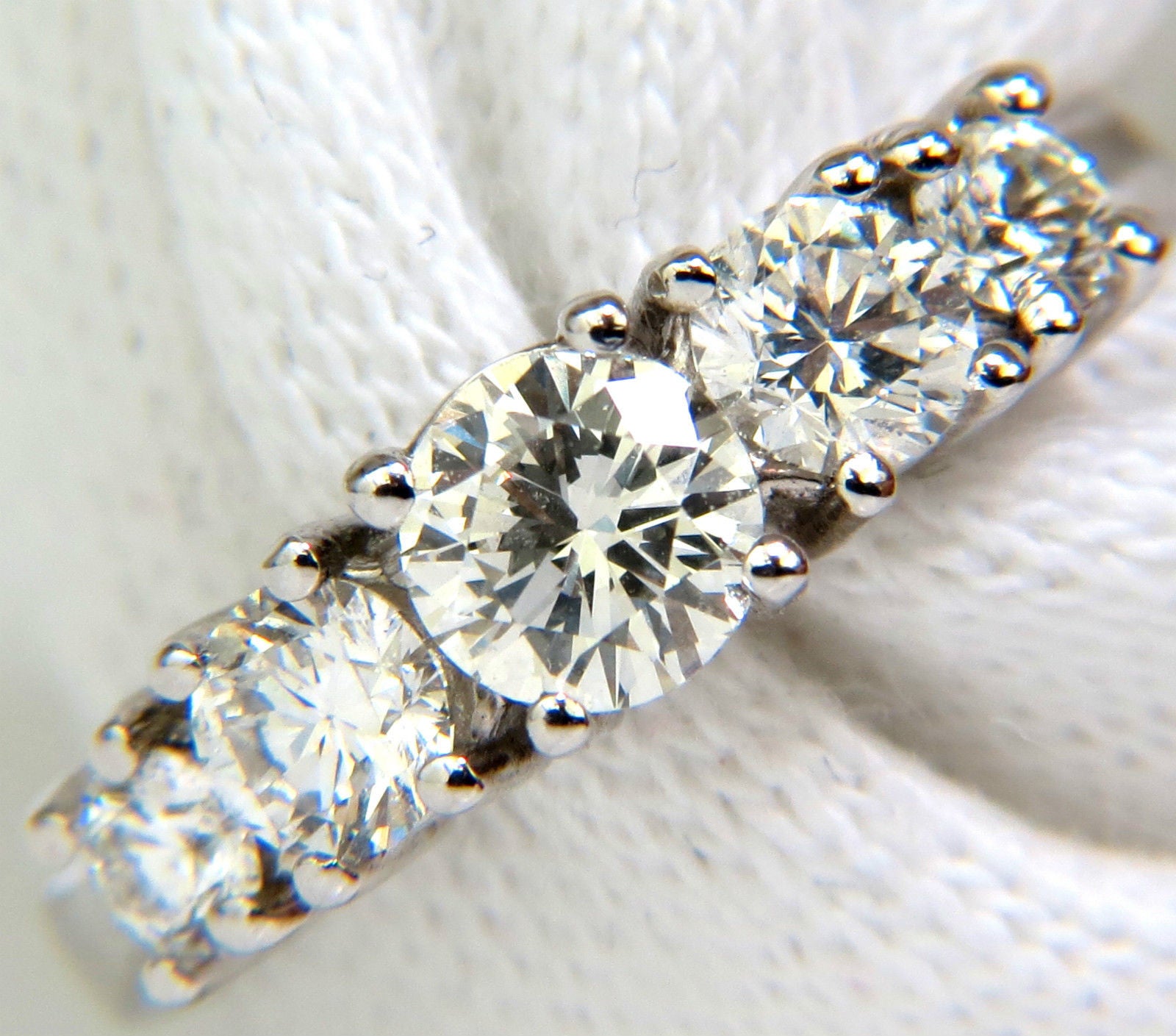 1.20CT Diamond Band 5 Stone Ring 14KT H/VS - Elegant Wedding, Engagement, Anniversary Jewelry for Women