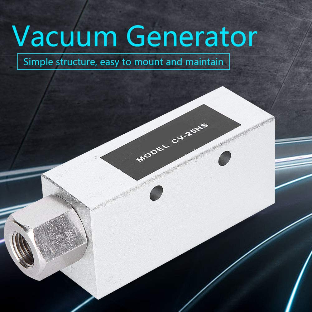 Agatige CV-25HS Vacuum Generator - High Performance Pneumatic Exhaust Air Ejector for Industrial Automation & CNC Machinery | Perfect for Suction, Material Handling & Vacuum Clamping Applications