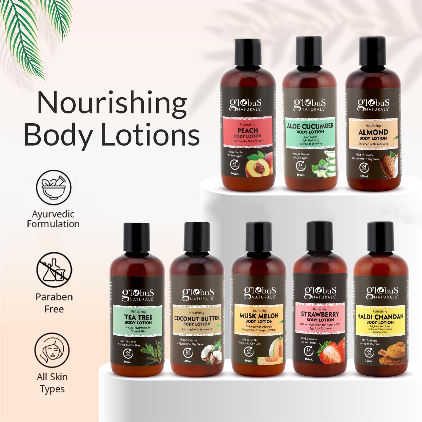 Globus Naturals Refreshing Tea Tree Body Lotion 300ml - Hydrating & Soothing Moisturizer for Dry Skin | Perfect for Daily Use, After Shower & Spa Treatments