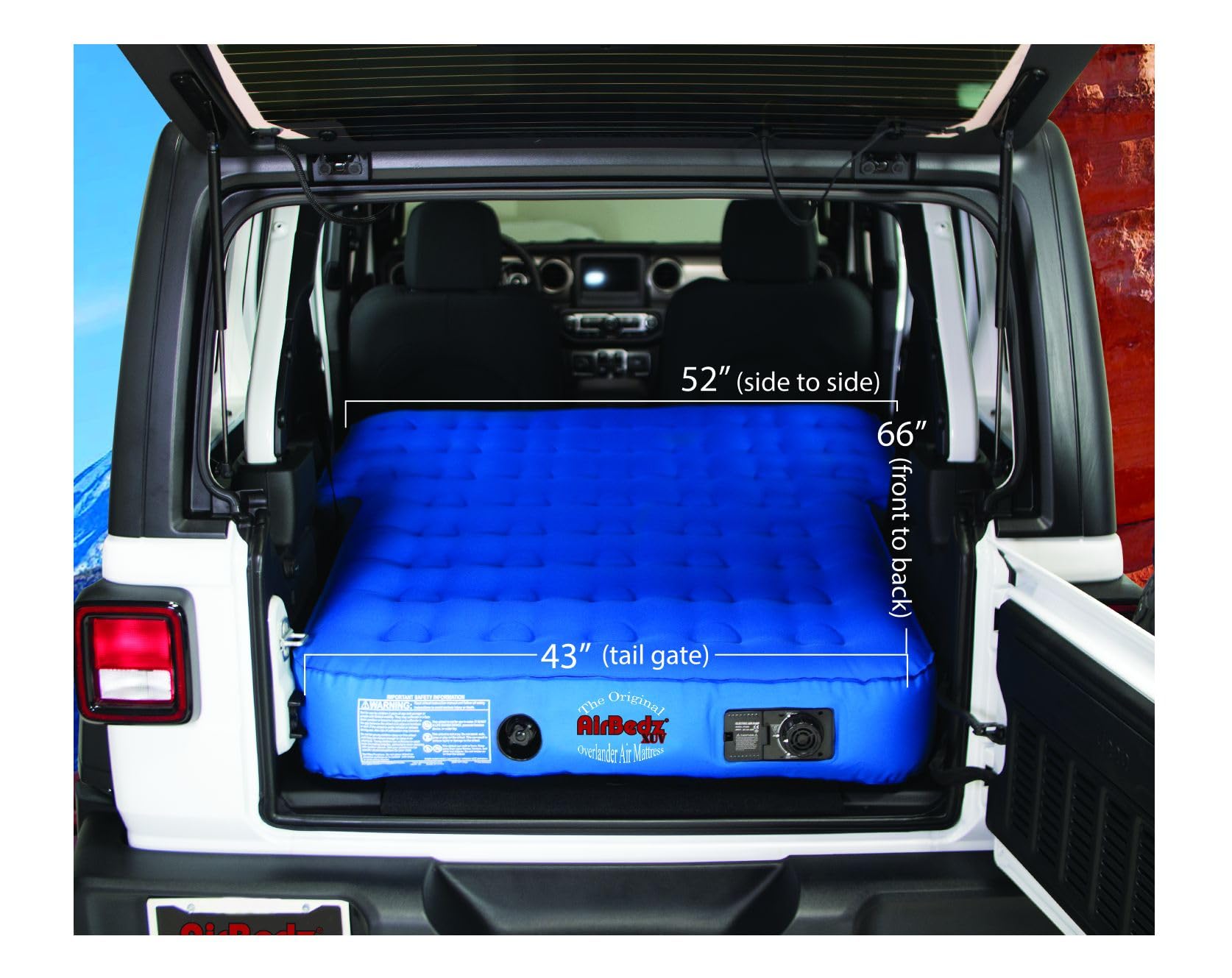 Premium Pittman Airbedz - Jeep & SUV Air Mattress with Built-in Pump - Low Odor Fabric Shell Design (66