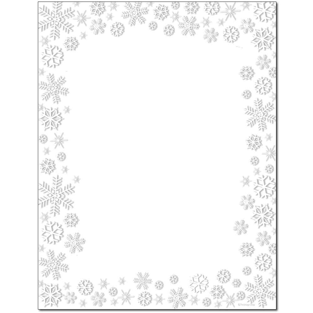 Premium Snowy Flakes Letterhead Paper - 100 Sheets for Laser & Inkjet Printers - Perfect for Holiday Cards, Business Stationery & Winter Wedding Invitations