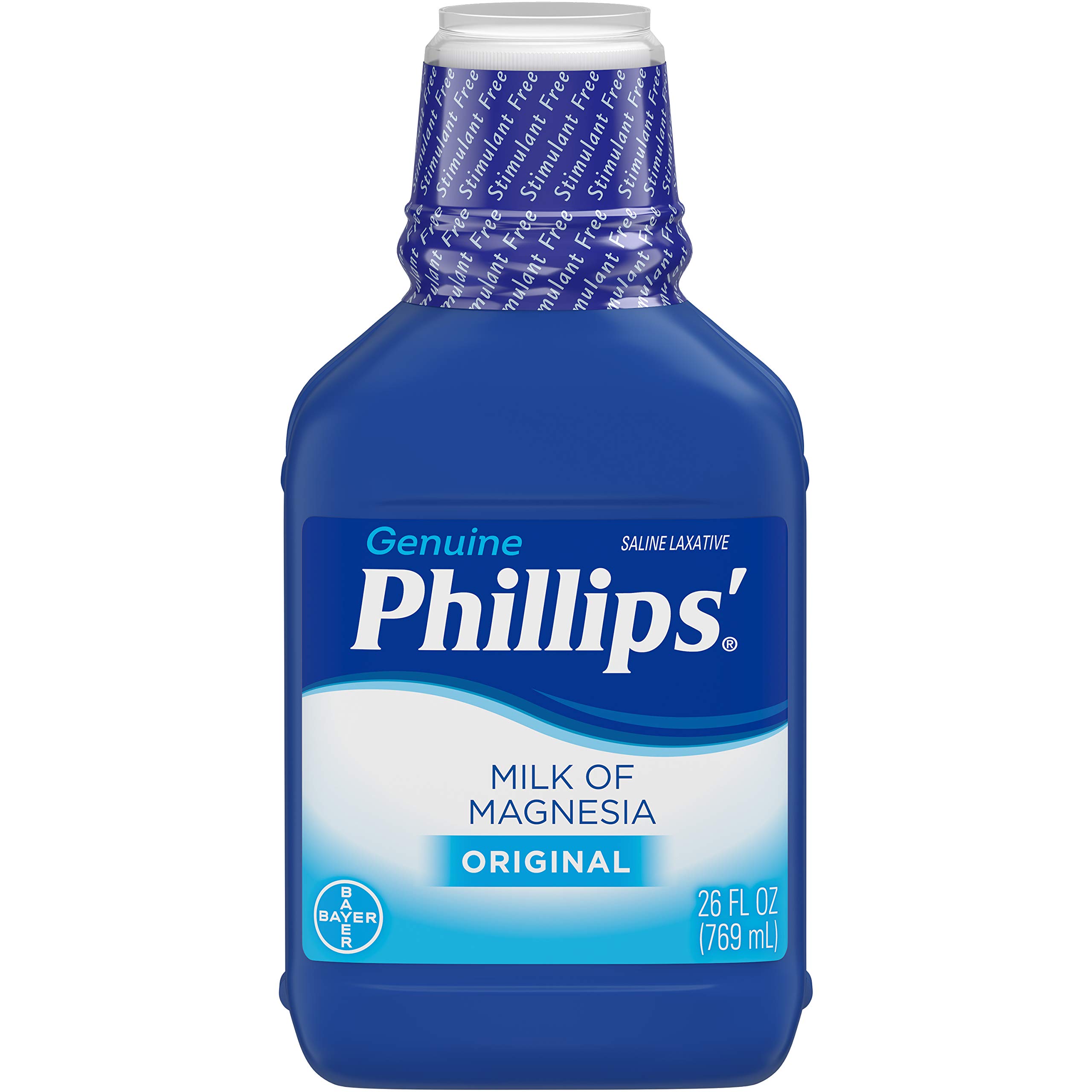 Bayer Phillips Milk of Magnesia Original Laxative & Antacid - 26 oz (Pack of 6) - Constipation Relief & Heartburn Relief - Perfect for Digestive Health at Home or Travel