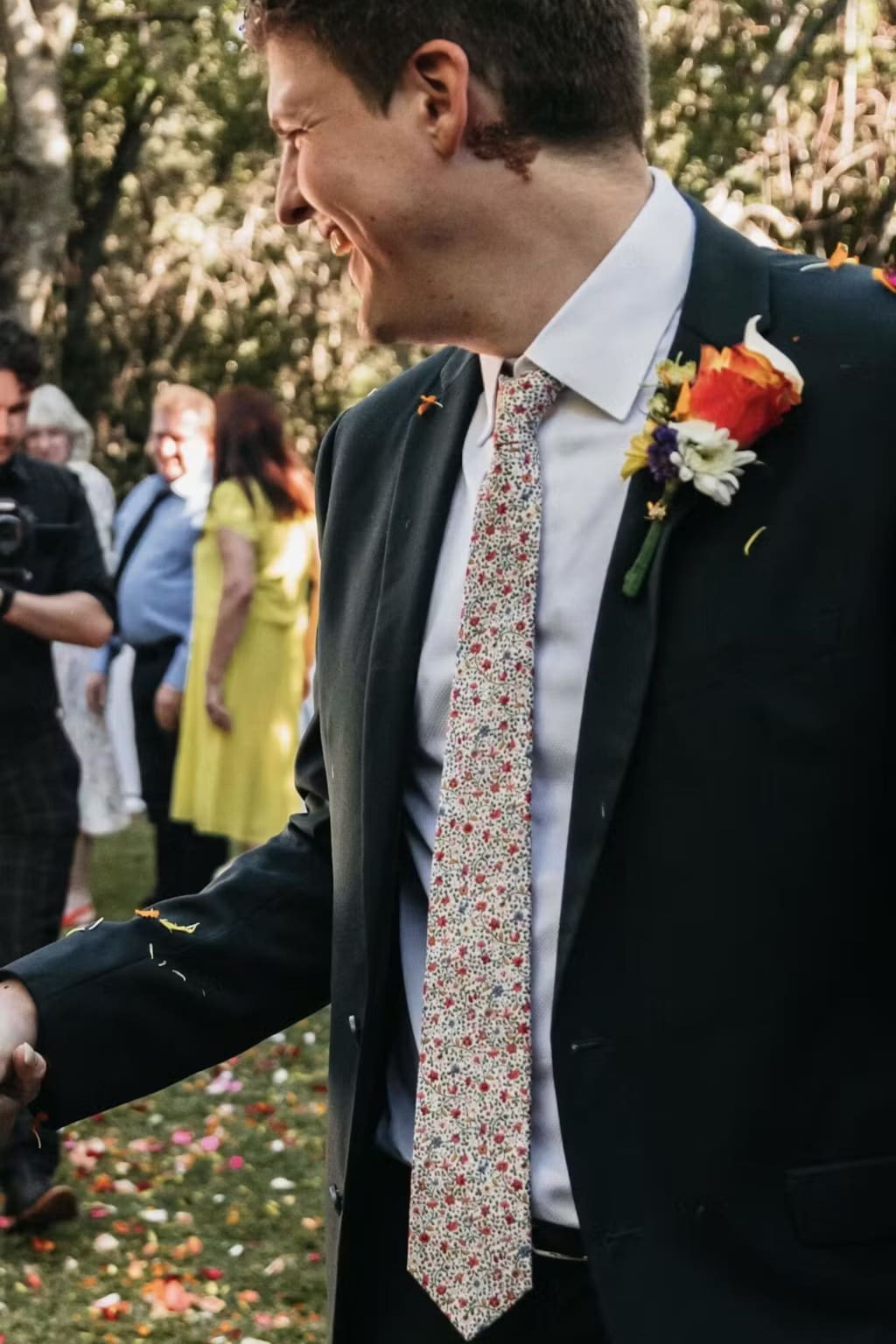 LA Smith 'Katie & Millie' Pink Cotton Tie & Hankie Set - Premium Liberty Fabric - Perfect for Weddings, Bridal Showers & Vintage Fashion Accessories