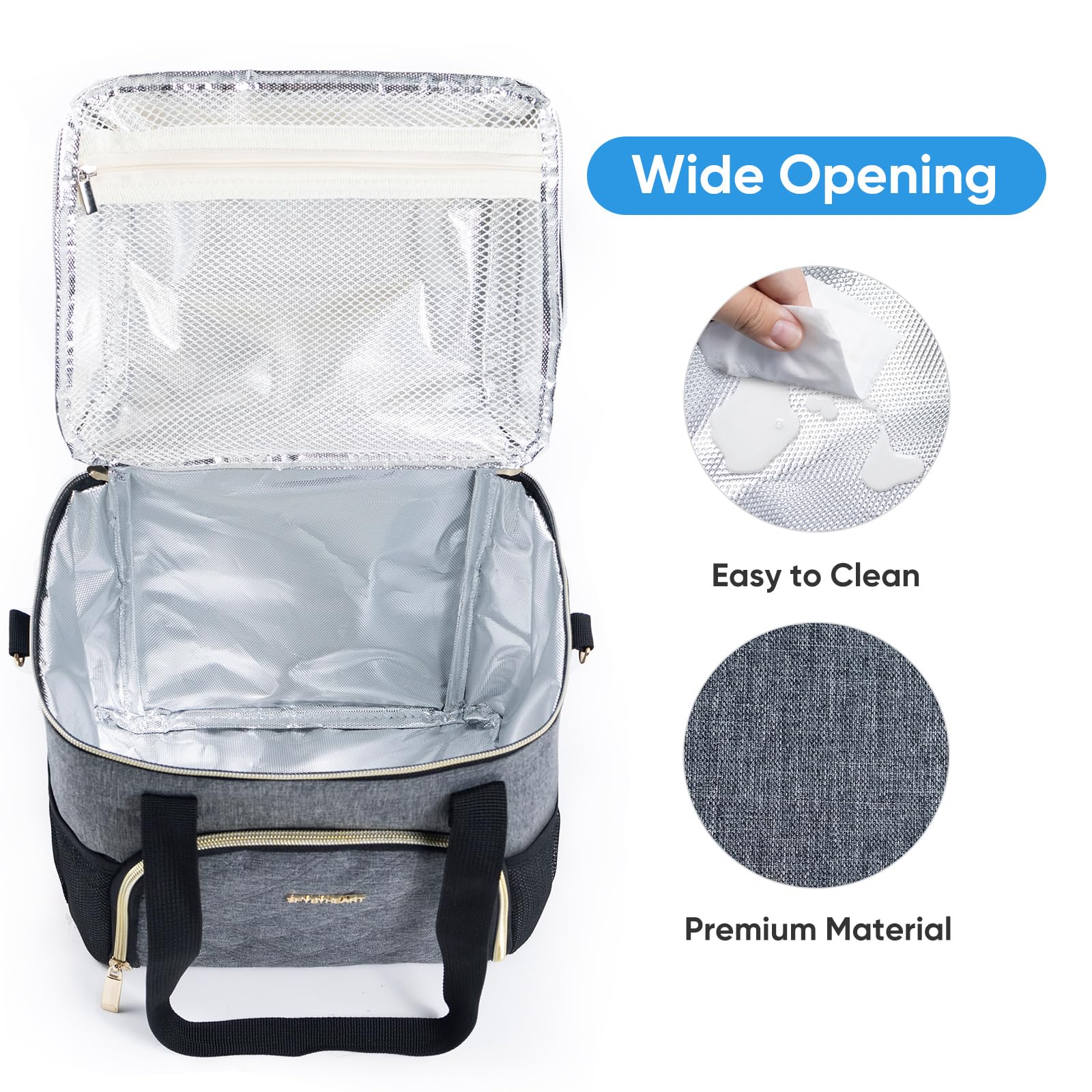 Insulated Breastmilk Cooler Bag with Ice Pack - Holds 4 Baby Bottles (4oz-9oz) | Transparent Breast Pump Storage Bag | Perfect for Daycare, Work & Travel | BPA-Free Milk Bottle Cooler for Nursing Moms