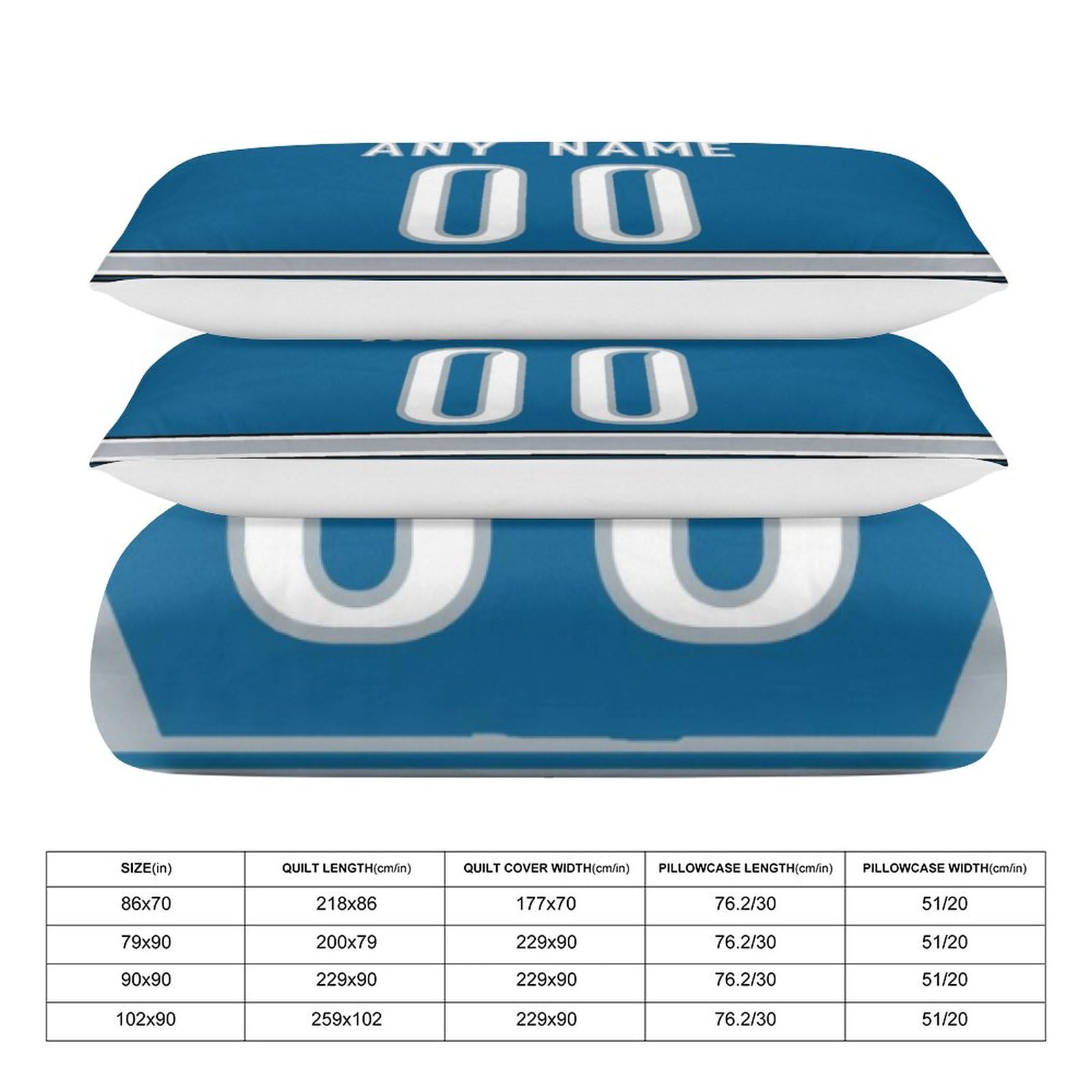 Custom Football Comforter Set - 3 Piece Bedding with Comforter Cover & 2 Pillowcases | Personalized Name & Number | Soft Lightweight Quilt for Sports Fans | Perfect for Game Day Decor & Football Themed Bedrooms