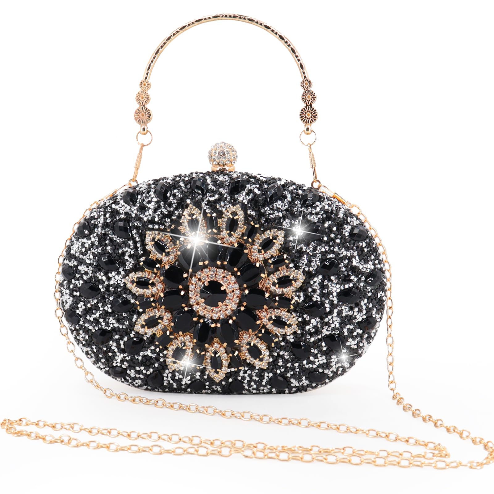 Sparkling Rhinestone Crystal Clutch Purse for Women - Elegant Bling Evening Bag with Diamond Glitter for Parties, Weddings & Special Occasions