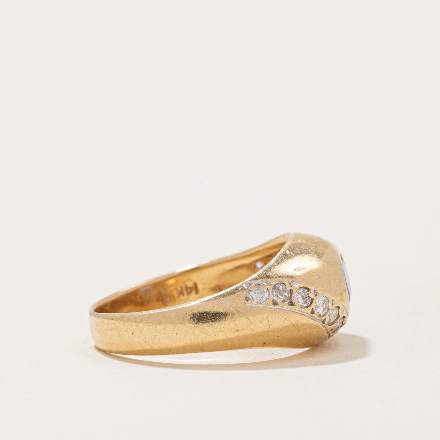 Exquisite 0.40ct Sapphire & 0.22ct Diamond Cocktail Dome Ring - Size 6 | Elegant Statement Jewelry for Evening Parties, Weddings & Special Occasions