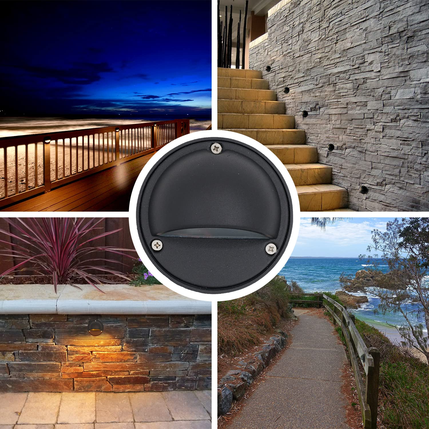 2W LED Deck Lights - Low Voltage Outdoor Landscape Lighting with Replaceable G4 LED Bulb (3000K Warm White, Aluminum Housing, Black) - Pack of 10 for Steps, Pathway, Walkway, Deck, Yard, Garden, Patio and Pool Area Lighting