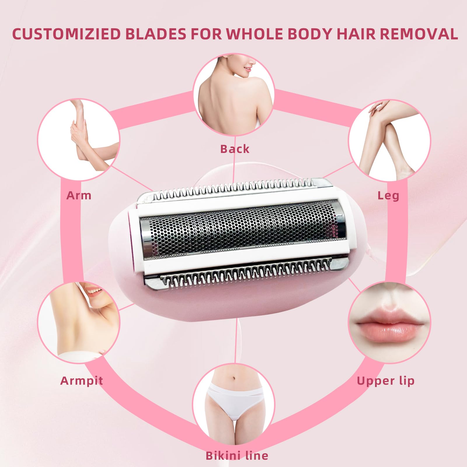 Silky Smooth Women's Electric Shaver - Cordless Wet/Dry Foil Shaver & Bikini Trimmer - Painless Hair Removal for Legs, Underarms & Body - Perfect for Travel, Gym & Quick Touch-ups