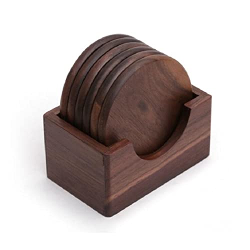 Premium Resin Coasters Set - Heat Resistant Drink Mats for Coffee, Tea & Beverages | Non-Slip Waterproof Cup Pads | Natural Black Walnut Design | Perfect for Dining Table, Office Desk & Home Decor