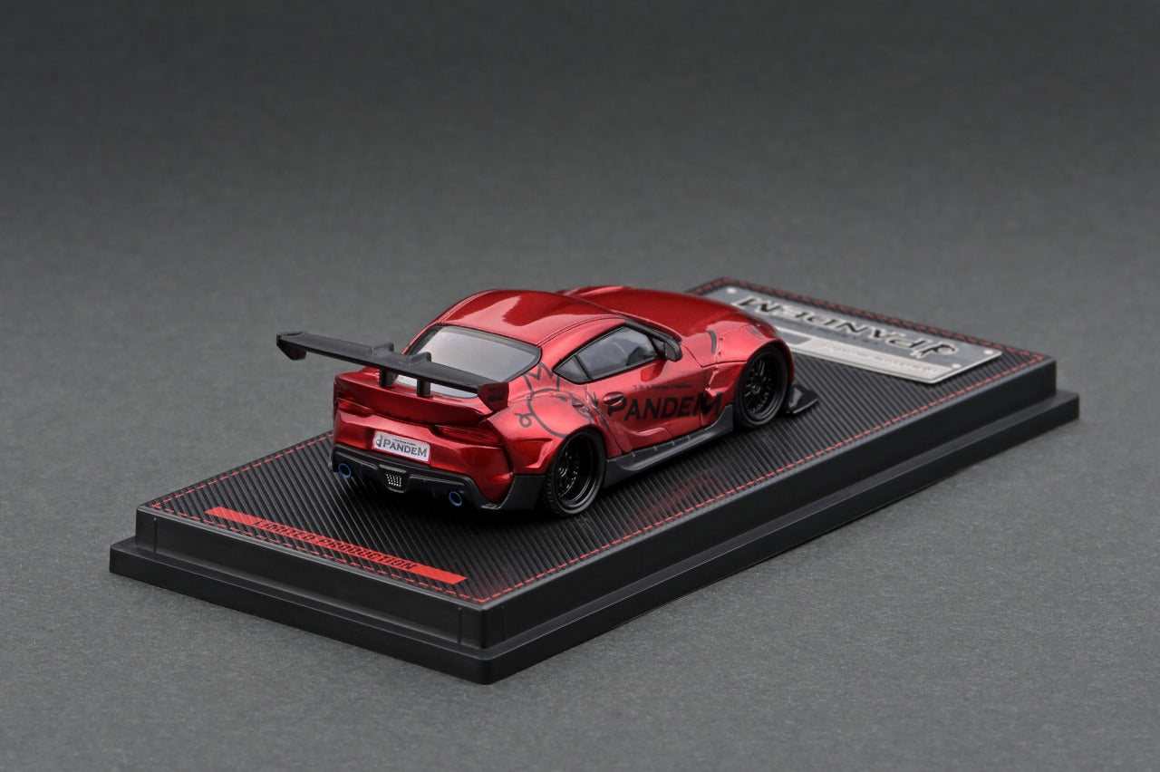 1/64 Scale PANDEM Toyota Supra A90 Diecast Model Car - Red Metallic Finish - Collectible Toy for Car Enthusiasts & Display for Home/Office Decor