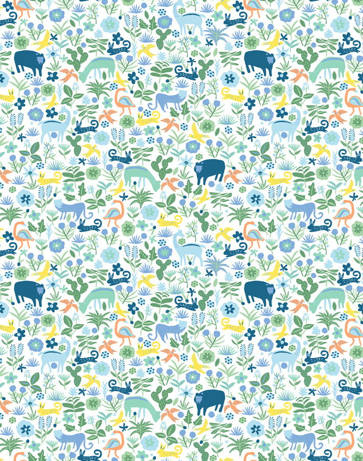 Tea Collection 'Menagerie' Wallpaper - Spring Green Floral Design for Nursery, Bedroom & Living Room Decor