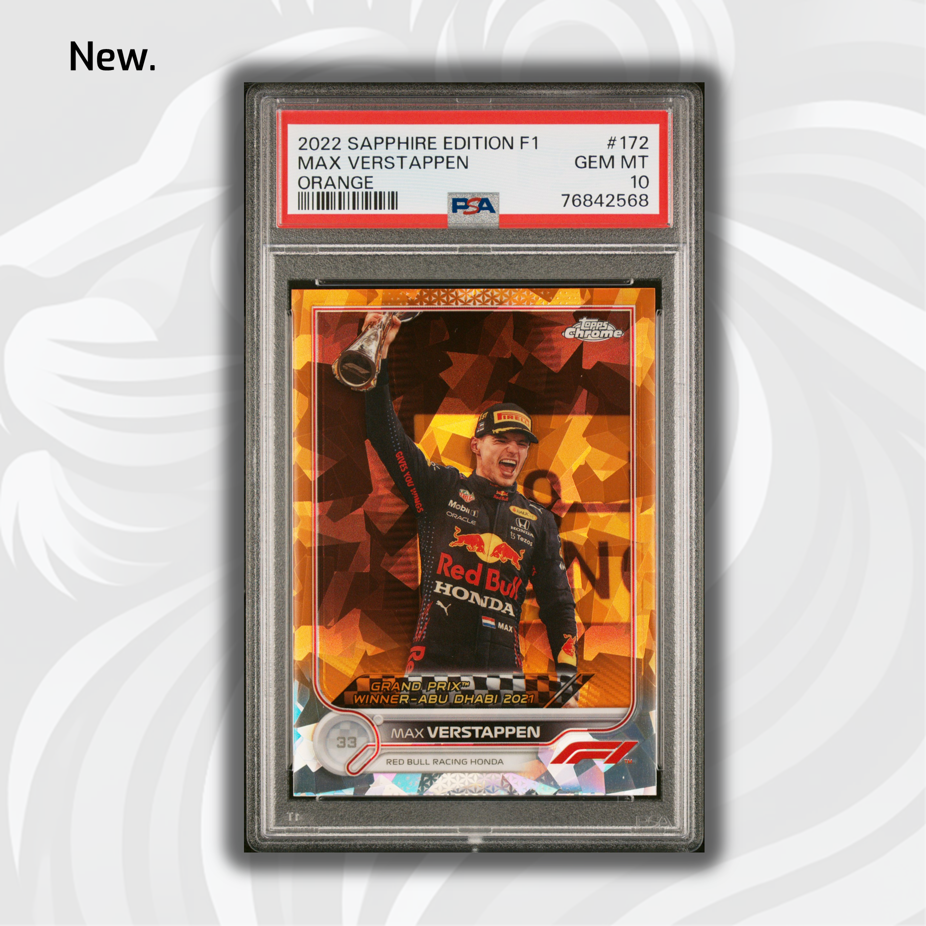 2022 Topps Chrome F1 Max Verstappen #172 Orange Sapphire PSA 10/25 - Rare Racing Collectible for F1 Fans & Sports Memorabilia Enthusiasts