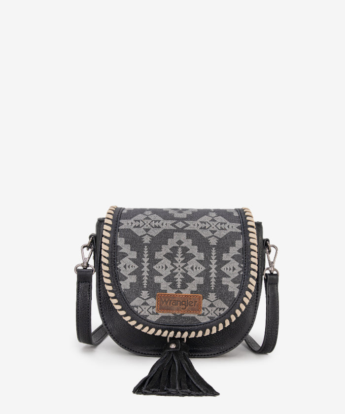Wrangler Aztec Print Mini Crossbody Purse for Women - Stylish Boho Handbag with Adjustable Strap - Perfect for Travel, Shopping & Everyday Use
