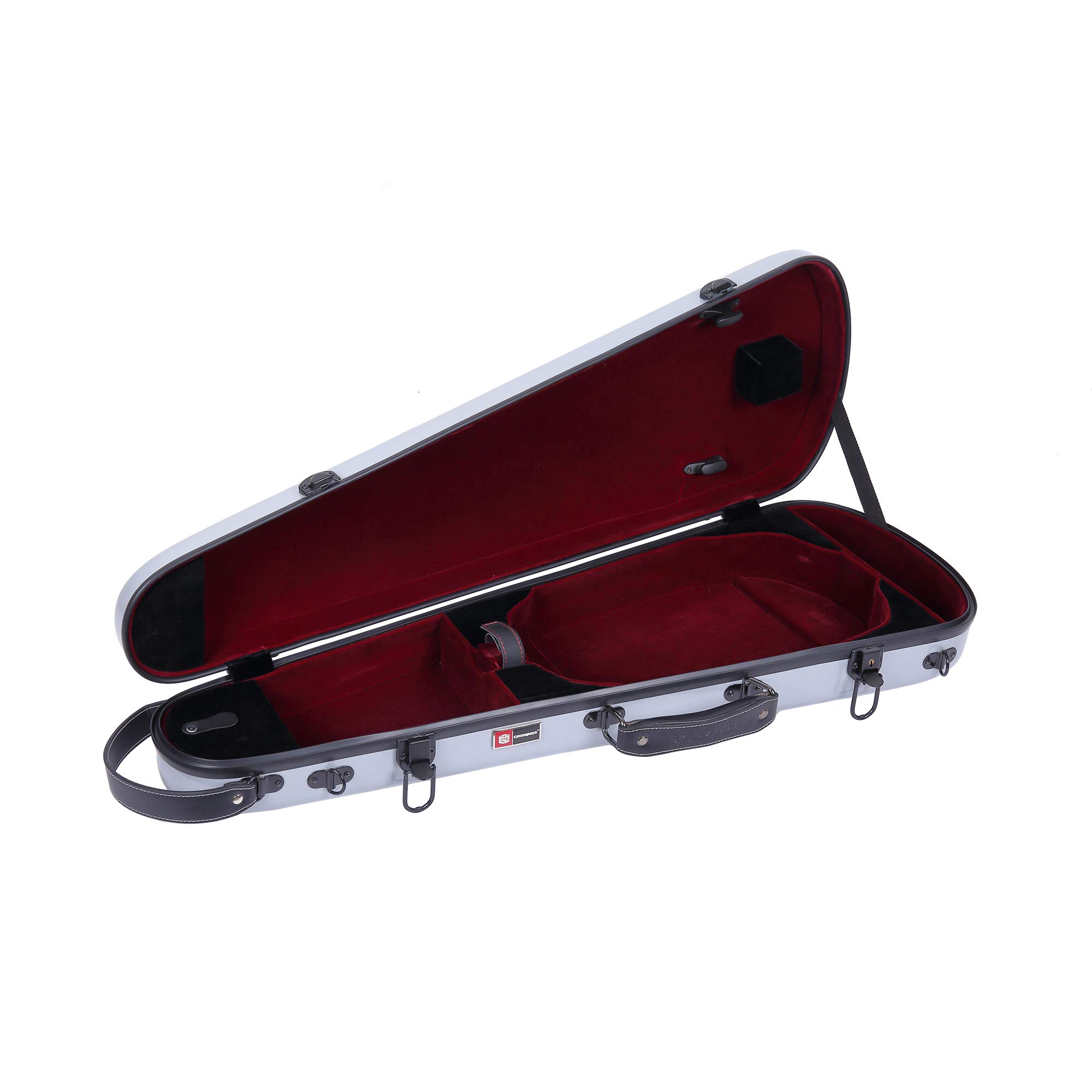 Crossrock CRF1020VSL Fiberglass 4/4 Full Size Black Violin Case - Durable Backpack Style for Professional Musicians & Students | Perfect for Travel, School & Orchestra Performances