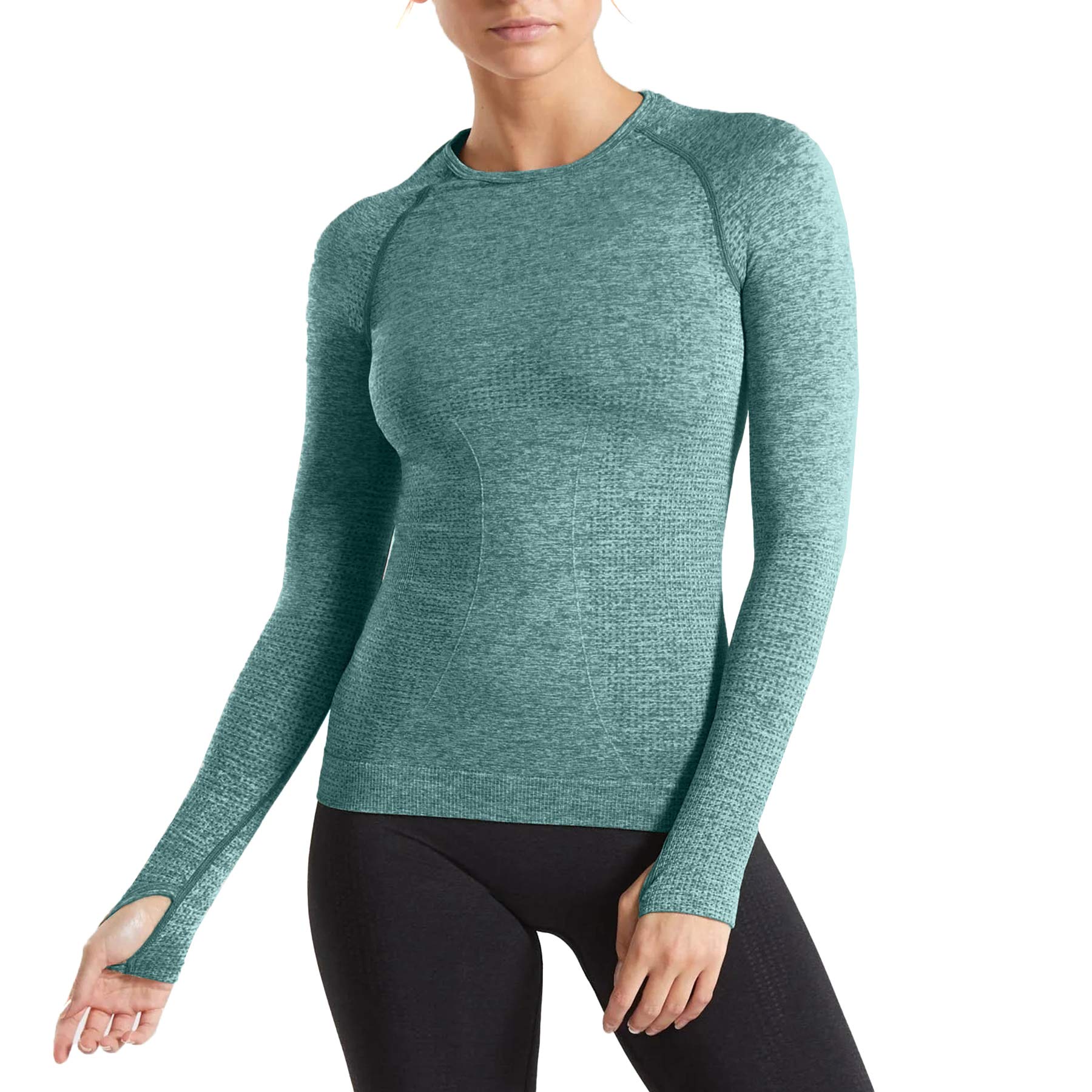 Women's Long Sleeve Workout Shirts - Seamless Gym Yoga Running Tee for Fall | Moisture-Wicking Athletic Top for Yoga, Pilates & Outdoor Activities