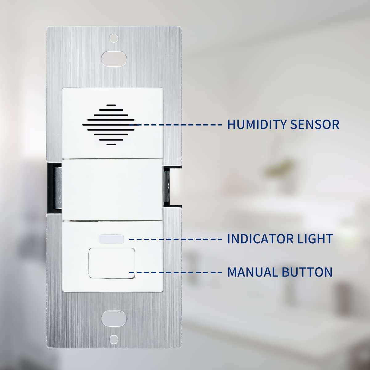 Tech Drive Ultra Quiet 110 CFM Bathroom Exhaust Fan with Humidity Sensor & Timer - 1.2 Sone In-Wall Ventilation Fan for Home, White | Perfect for Bathrooms, Kitchens & Laundry Rooms