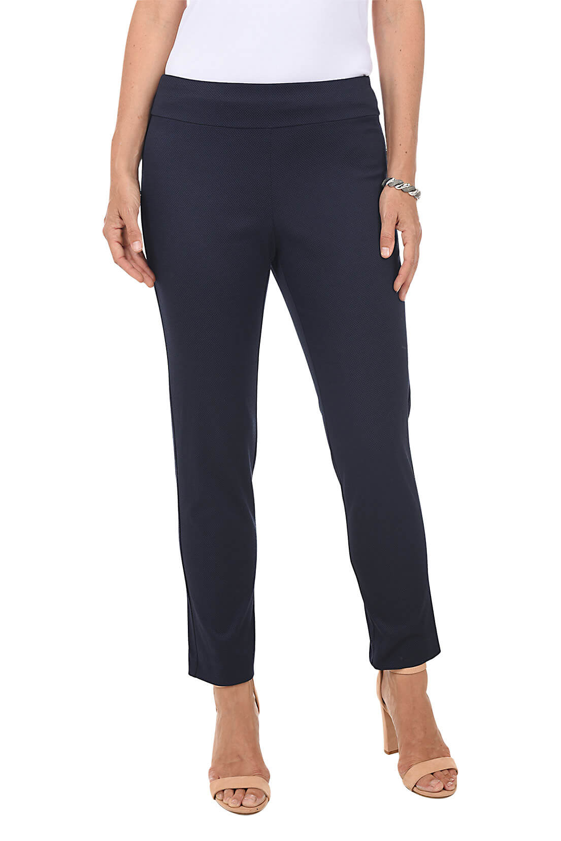 Breathable Textured Pique Pull-On Ankle Pants for Women - Comfortable Stretch Joggers for Yoga, Running & Casual Wear