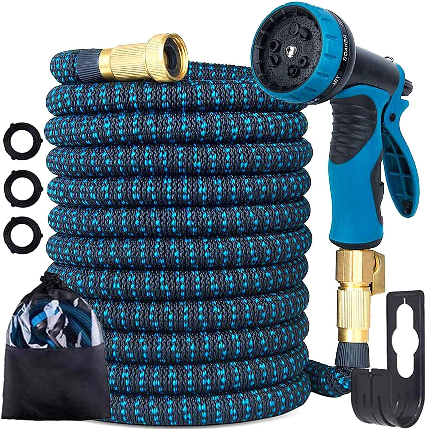 100 ft Expandable Garden Hose with Triple Layer Latex Core - 3/4