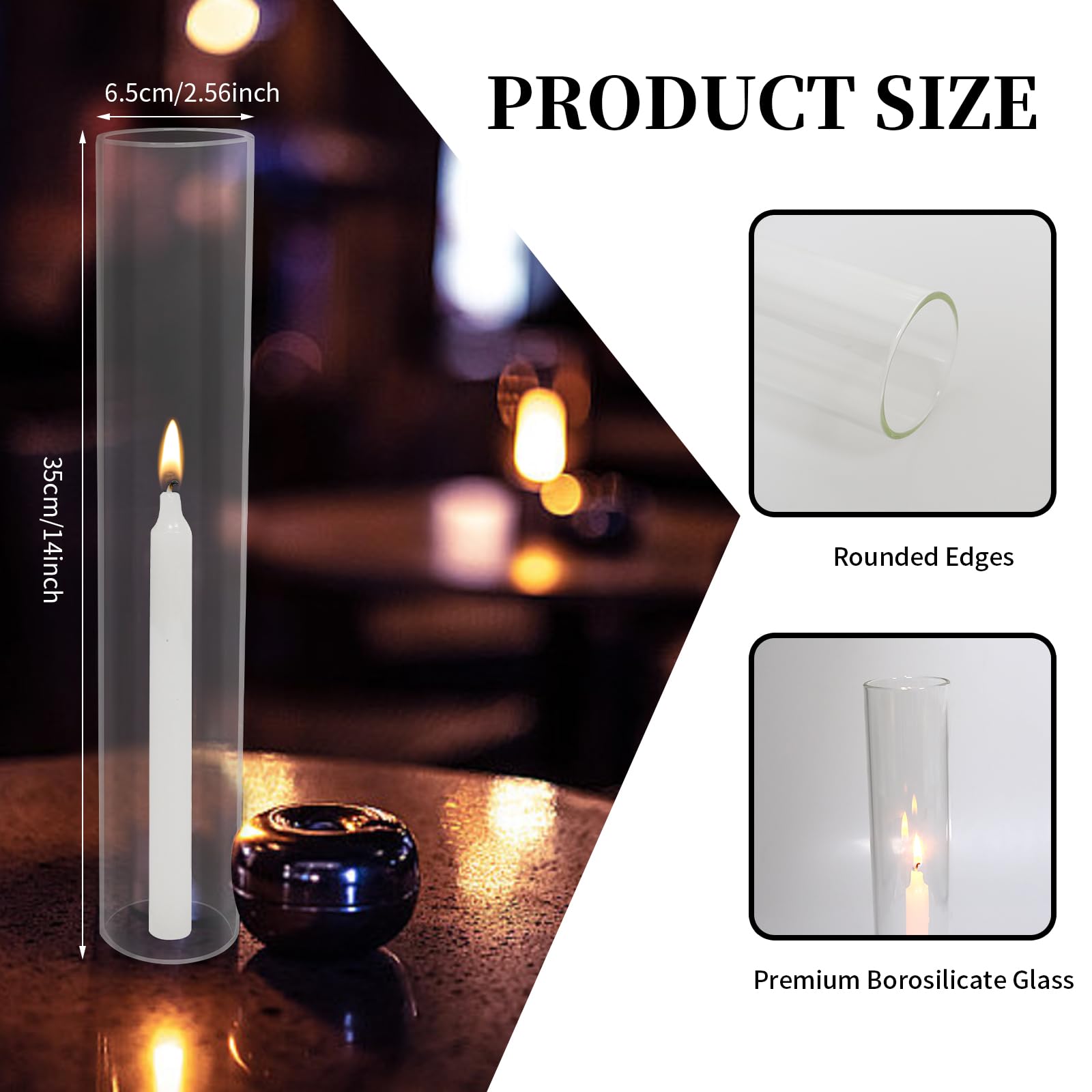 25 Pcs Clear Glass Hurricane Candle Holders - 2.5