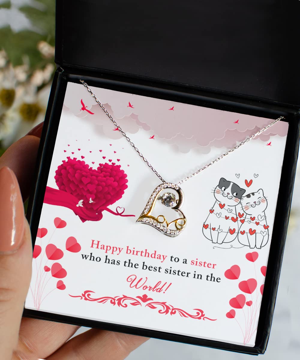 Zapbest Best Sister in The World Necklace - Elegant Dancing Pendant Jewelry for Sister Birthday Gift, Sister Day Present - Perfect for Dancing, Parties, Anniversaries & Special Occasions