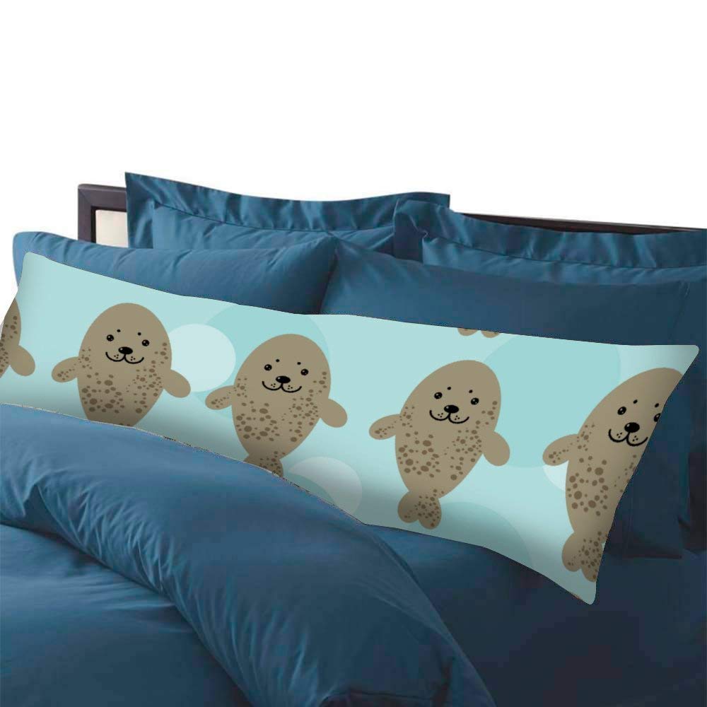 Sea Lions & Seals Body Pillowcase - Soft Long Body Pillow Cover for Adults & Kids - Perfect for Cuddling, Sleeping, and Home Decor