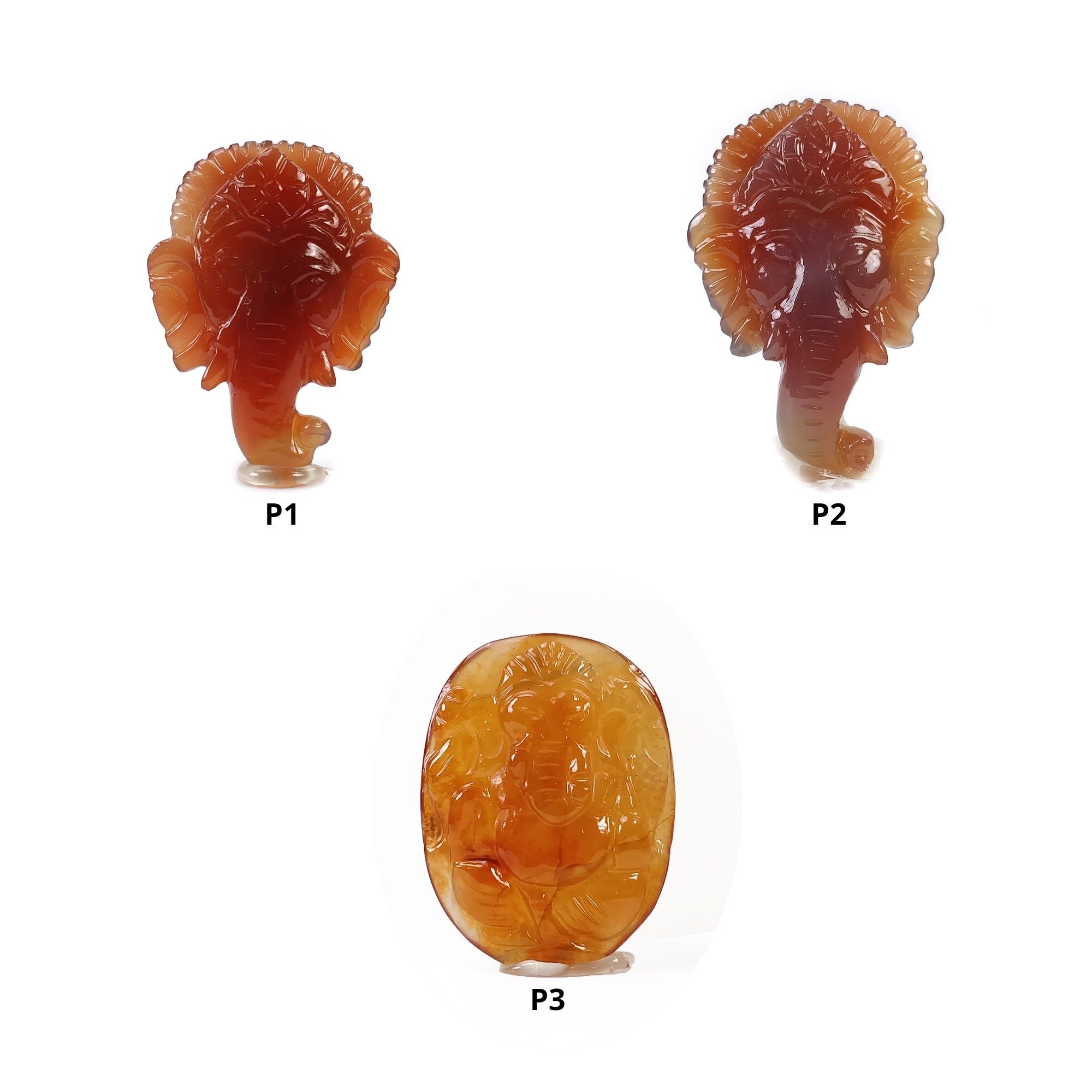 Natural Orange Agate Hand Carved Lord Ganesha Statue - Untreated Gemstone Home Decor for Meditation & Spiritual Altar