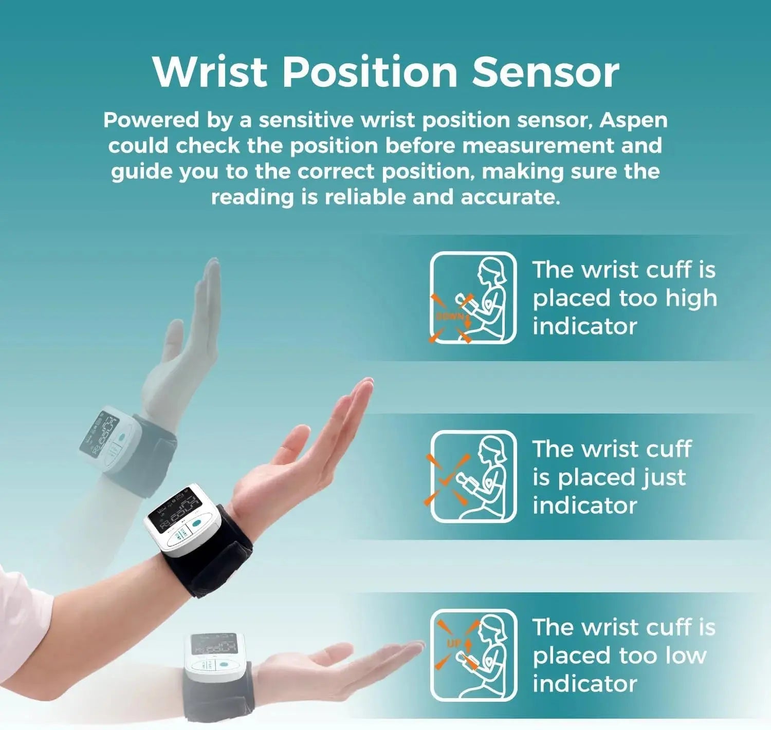 Accurate Aspen Digital Blood Pressure Monitor - White | Upper Arm Cuff for Home Use, Clinically Validated, Large LCD Display | Ideal for Daily Health Tracking & Doctor Visits