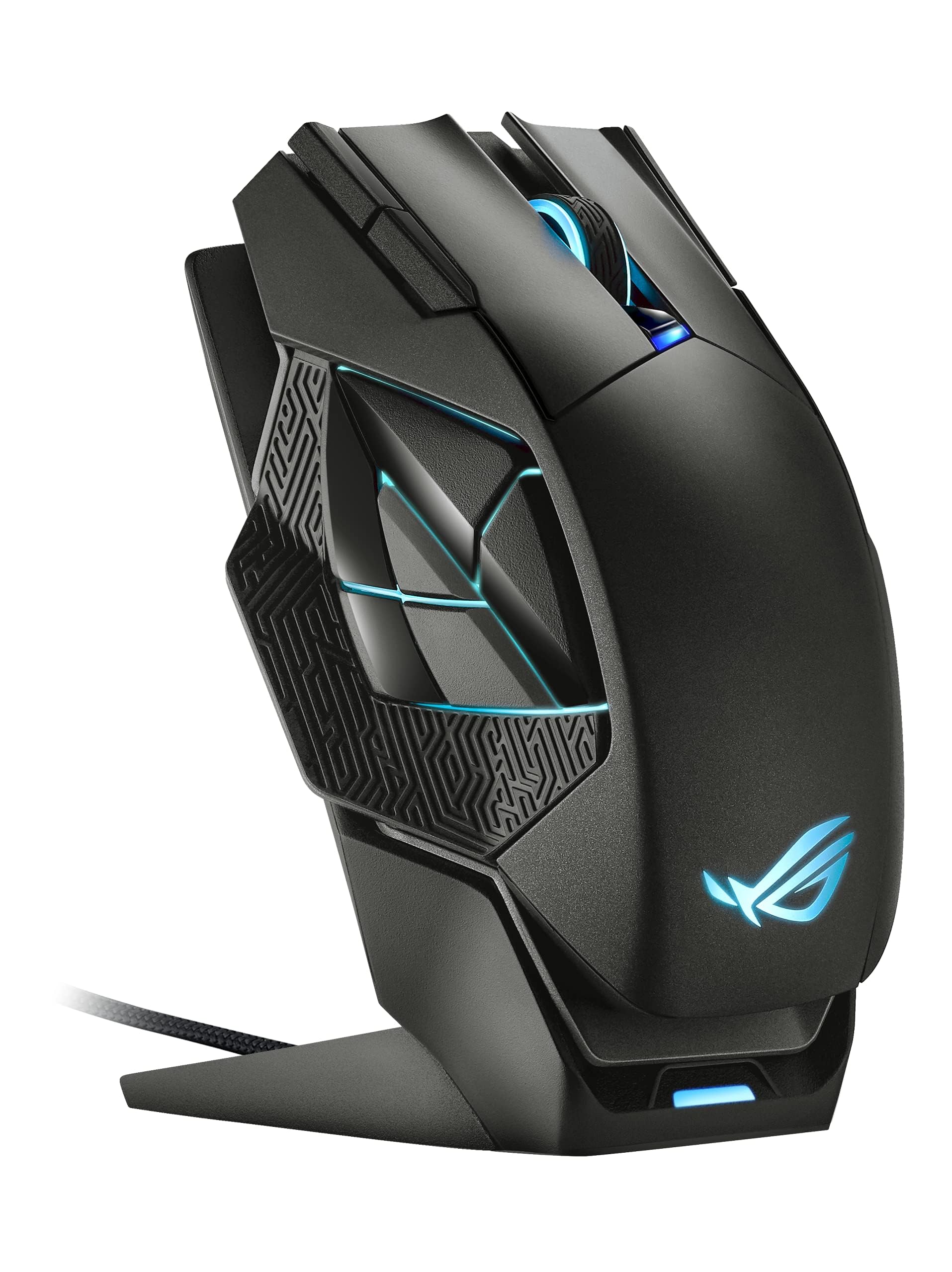 ASUS ROG Spatha X Wireless Gaming Mouse with Magnetic Charging Stand - 19,000 DPI, 12 Programmable Buttons, Hot Swap Switches, RGB Lighting - Perfect for FPS, MOBA & MMO Gaming - Black