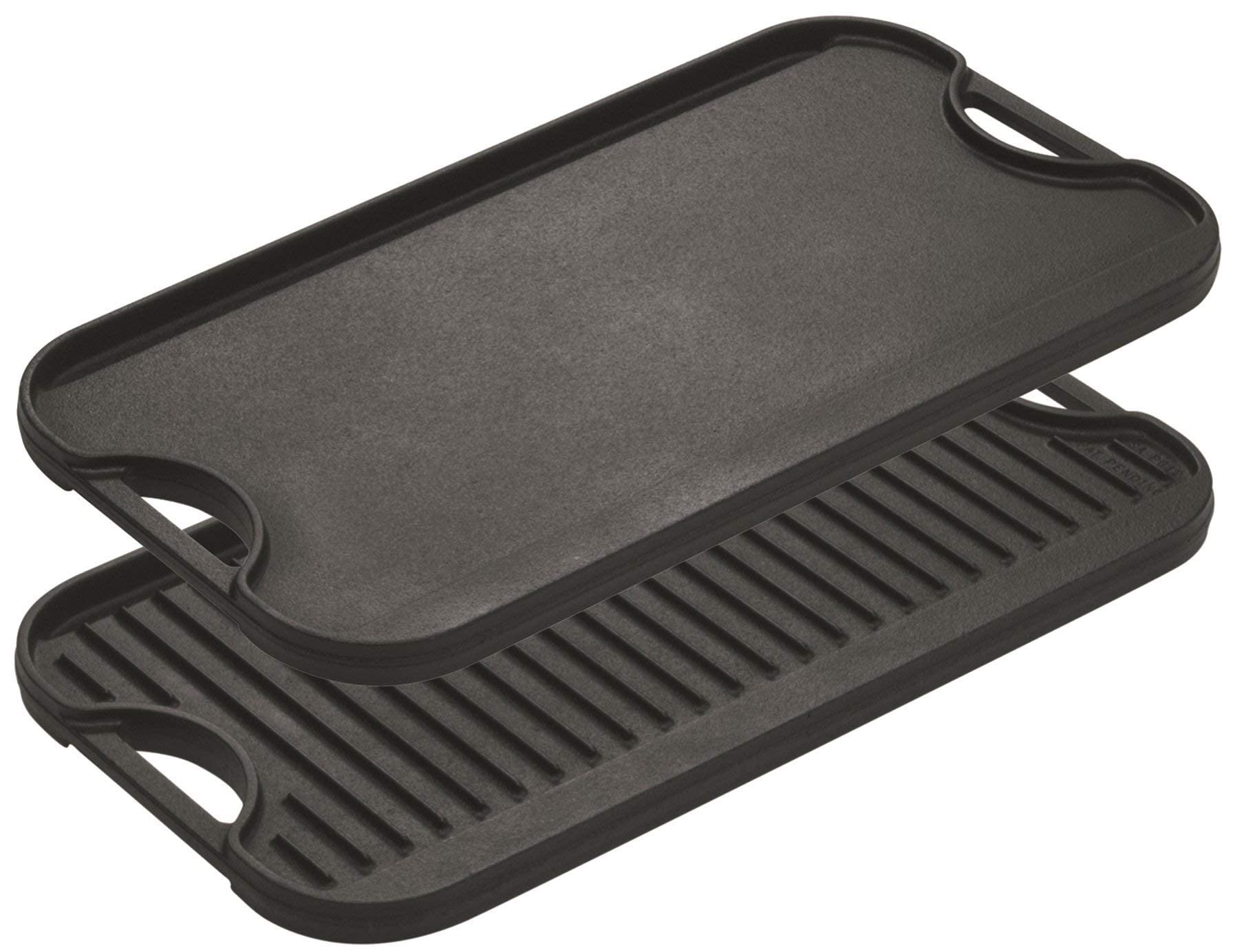Lodge LPGI3 20-Inch Cast Iron Reversible Grill and Griddle – Pre-Seasoned, Heavy Duty, Black – Perfect for Camping, BBQ, and Outdoor Cooking