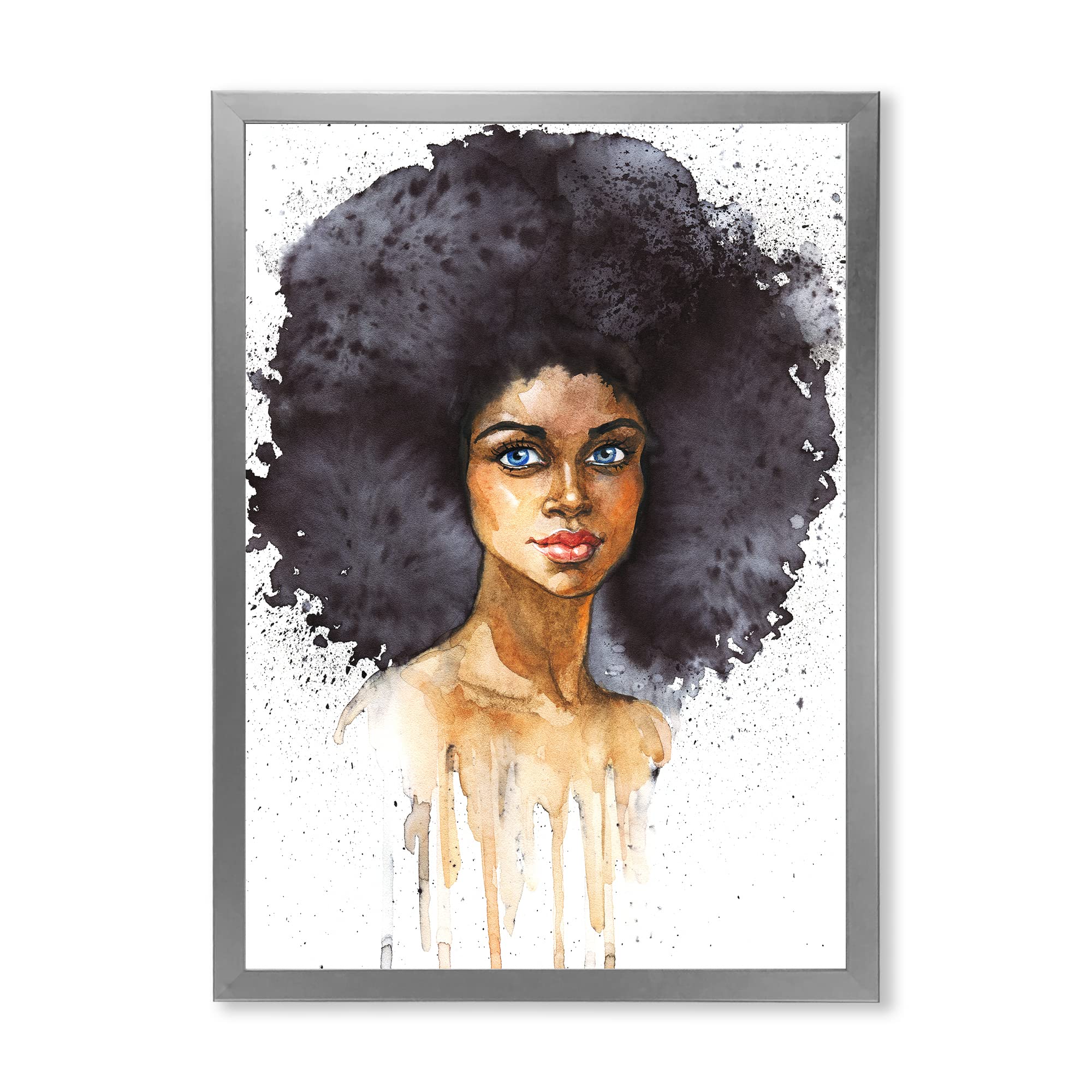 African American Woman Portrait - Modern Framed Wall Art for Living Room, Bedroom & Office Decor | Black Art Prints for Home & Gifts