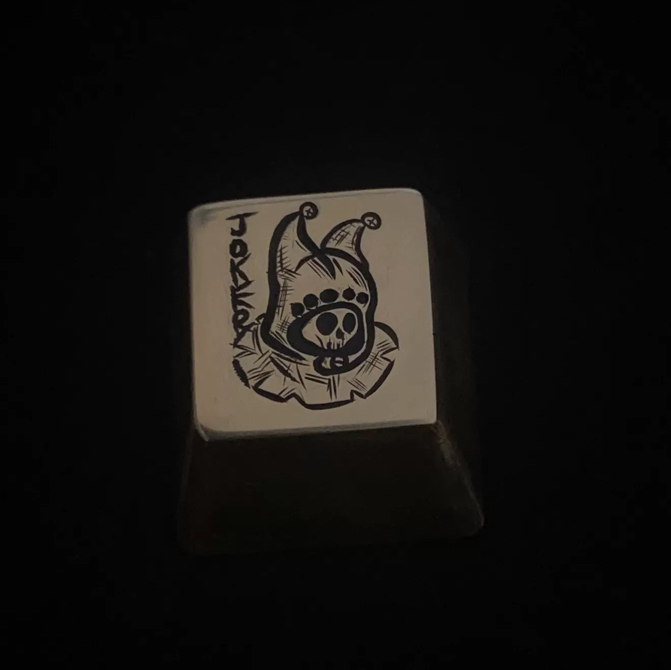 Joker Clown & Skeleton Clown Metal Copper Hand-Carved Keycaps - Unique Mechanical Keyboard Custom Keycaps for Gaming & Typing Enthusiasts