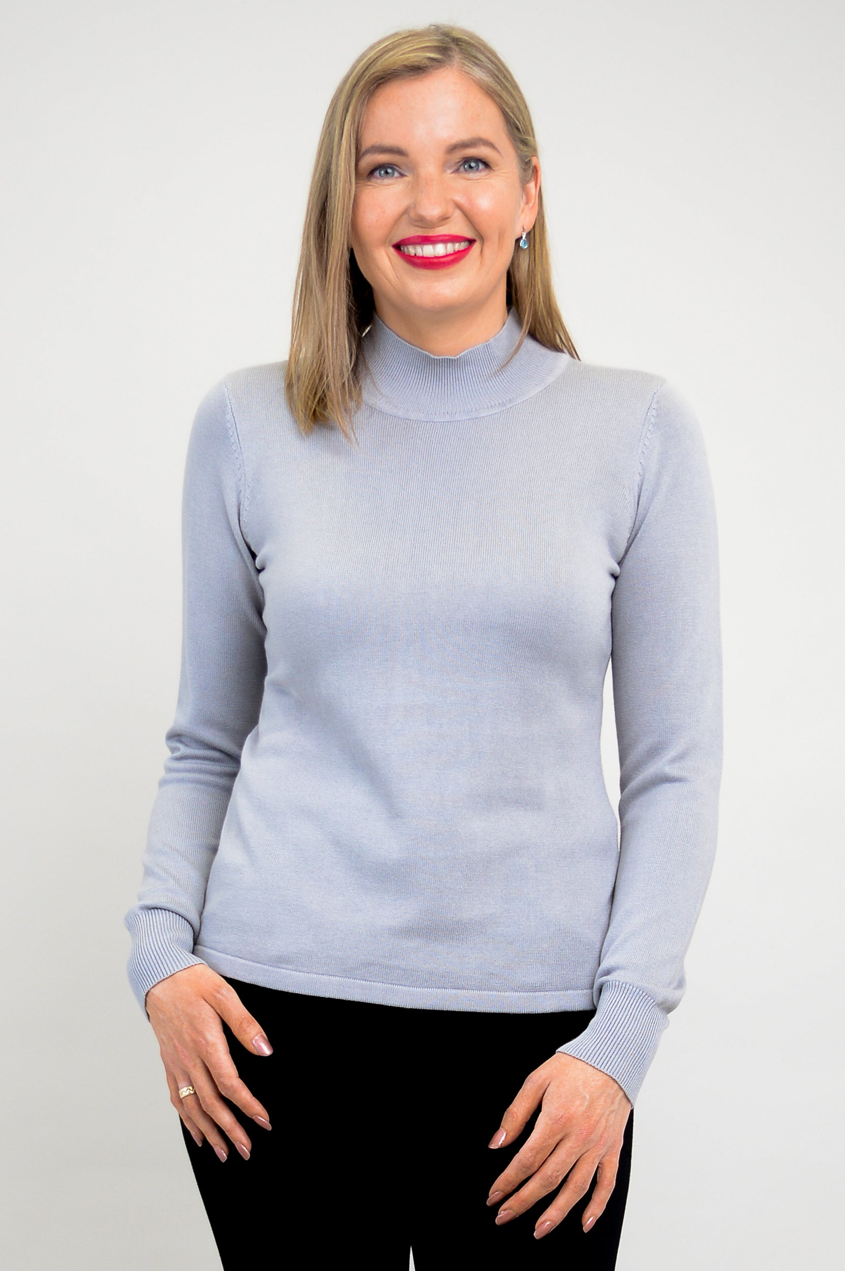 Premium Cameron Sweater for Women - Soft Bamboo Cotton Blend in Sleet Grey | Cozy Fall & Winter Fashion for Casual Outings and Office Wear