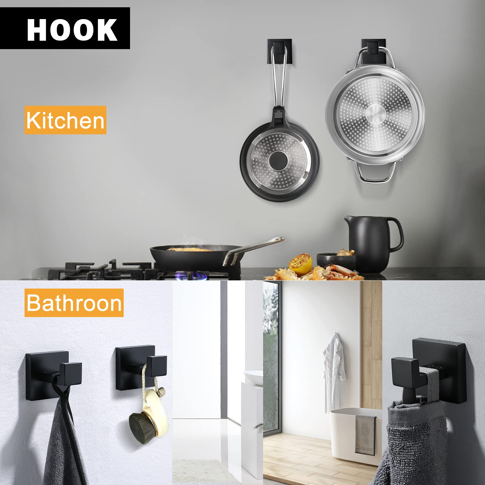 TNOMS 5-Piece Stainless Steel Bathroom Hardware Set - 23.6