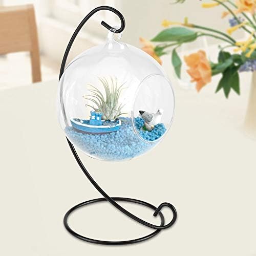 Large Hanging Glass Air Plant Terrarium - Succulent Planter Globe with Micro Landscape Display for Home, Office Decor | Perfect for Tabletop, Shelf, or Wall Decoration