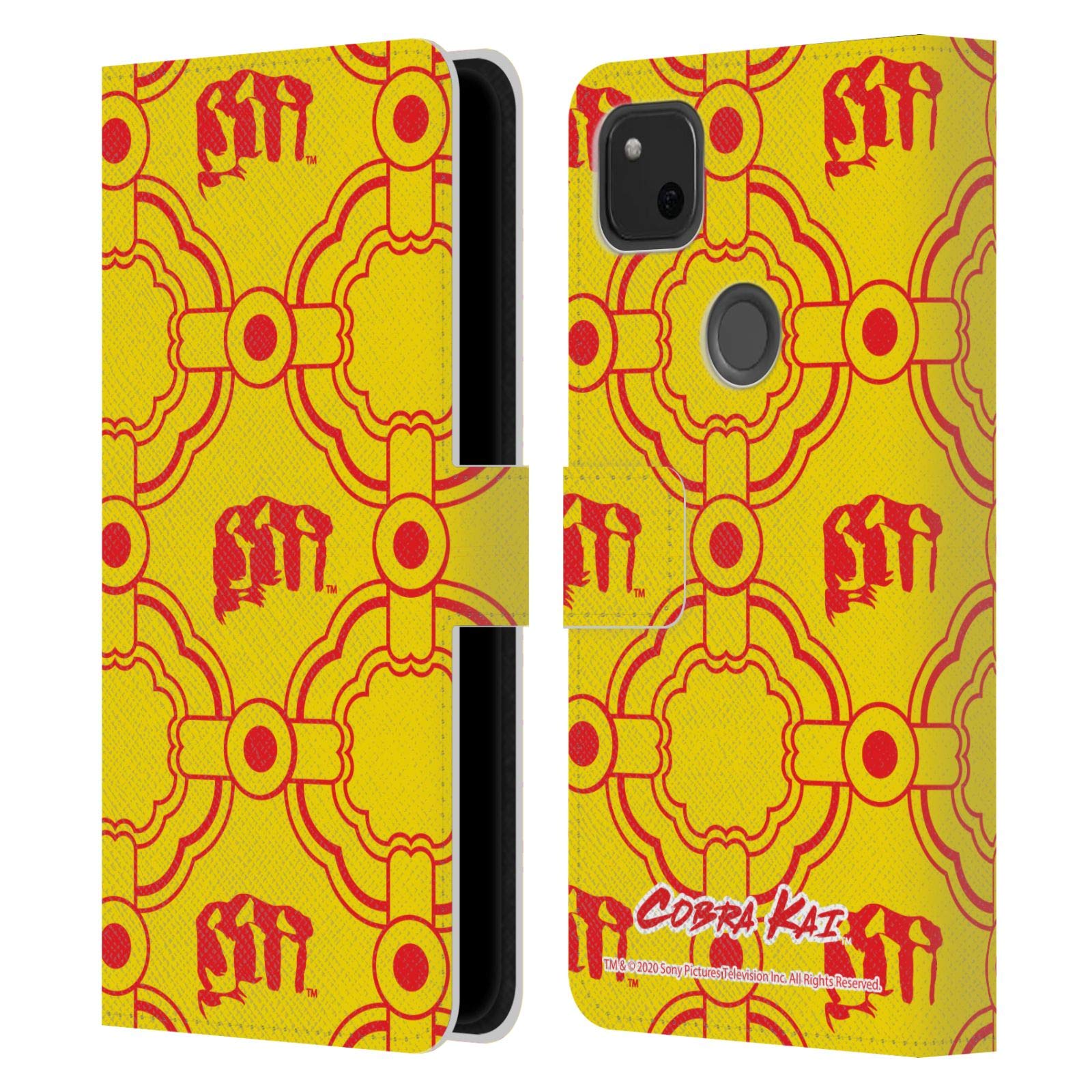 Head Case Designs Cobra Kai Karate Leather Wallet Case for Google Pixel 4a - Officially Licensed Hand Pattern Graphic Cover for Travel & Daily Use