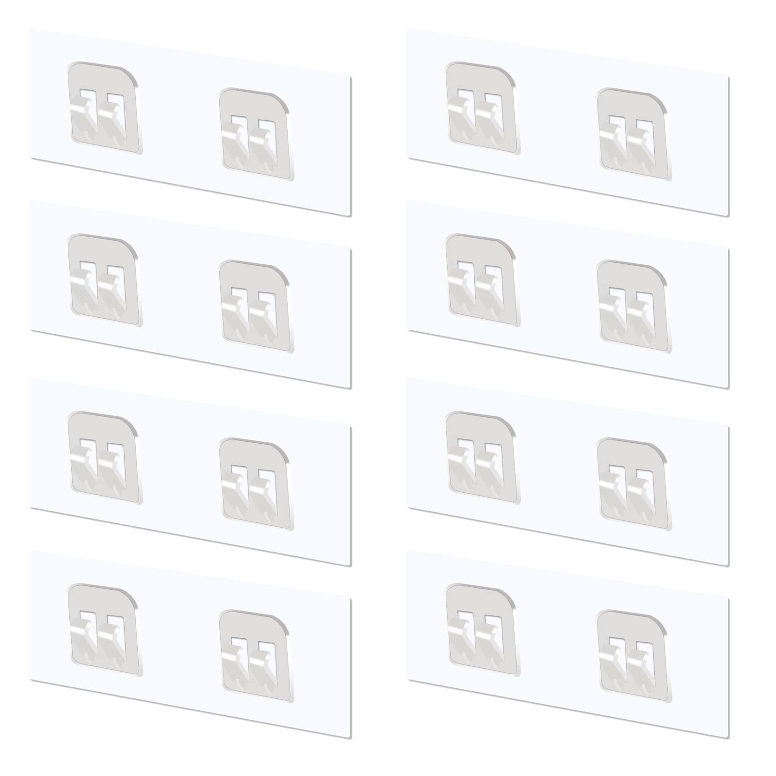8-Pack Strong Adhesive Shower Caddy Replacement Stickers - Heavy Duty Suction Hooks for Bathroom Storage, Wall Mount Shelves & Corner Baskets (Dual Hook Design) - Perfect for Organizing Toiletries in Showers, Kitchens & Dorm Rooms