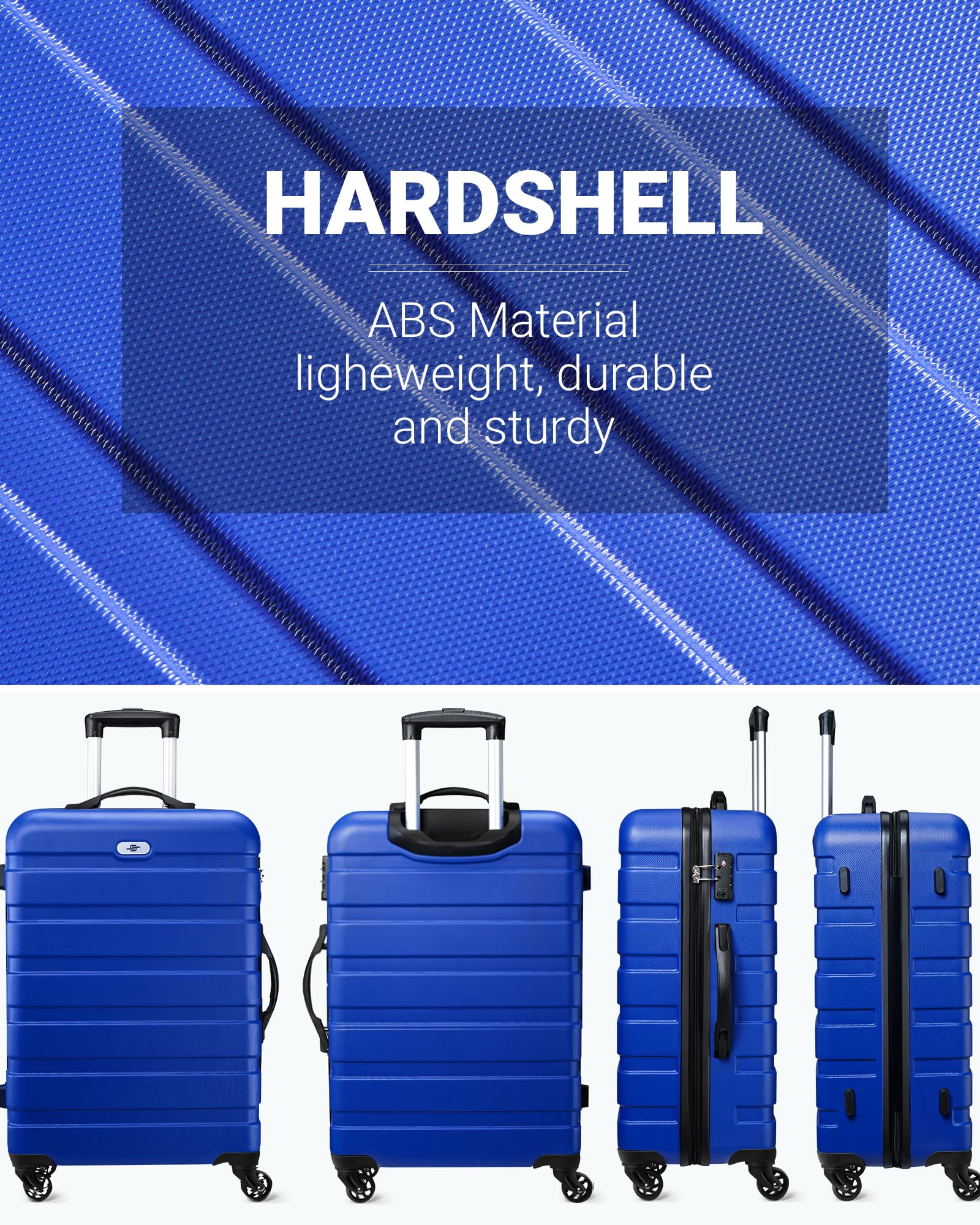 Suitour 2-Piece Hard Shell Luggage Set with Spinner Wheels & TSA Lock - 20
