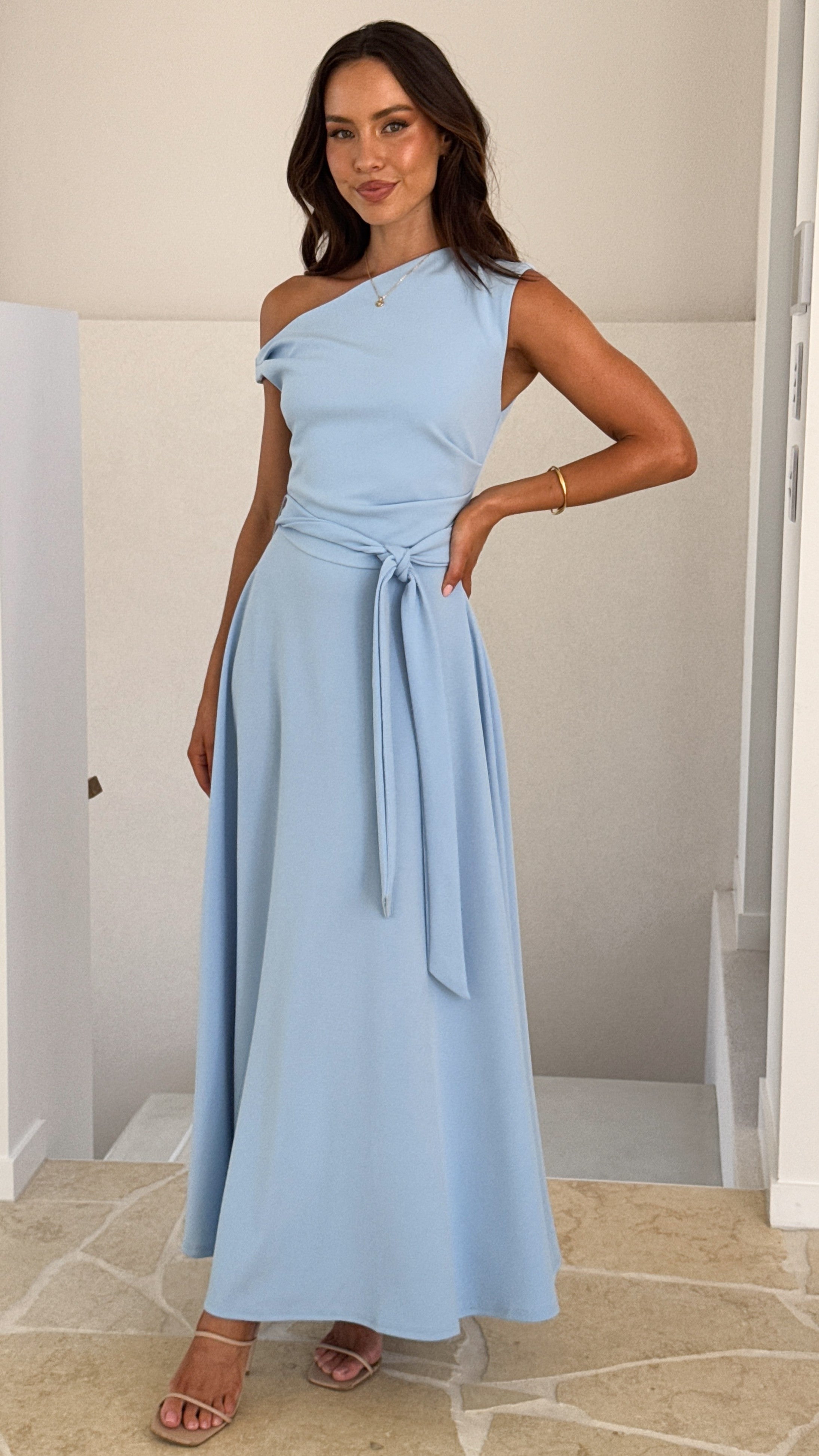 Gemma Maxi Dress for Women - Flowy Baby Blue Long Summer Dress - Perfect for Beach, Vacation & Casual Outings