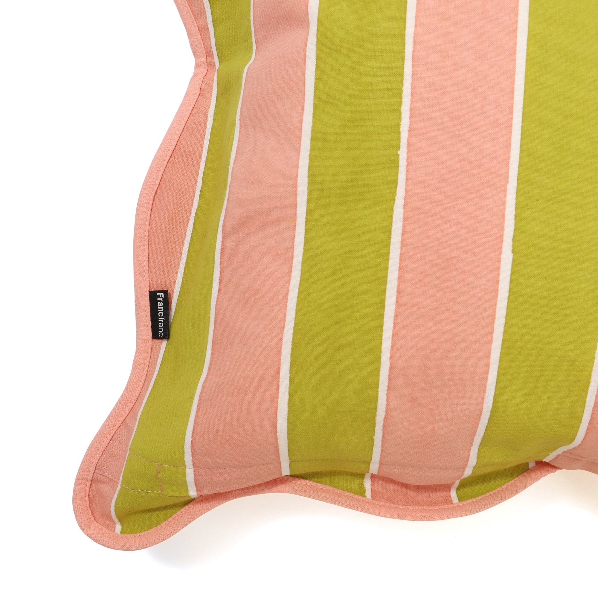 Handmade Block Print Cushion Cover 18x18 Inches - Pink & Green Cotton Pillow Case for Sofa, Bed, Living Room Decor - Boho Home Accessories for Cozy Interior Design