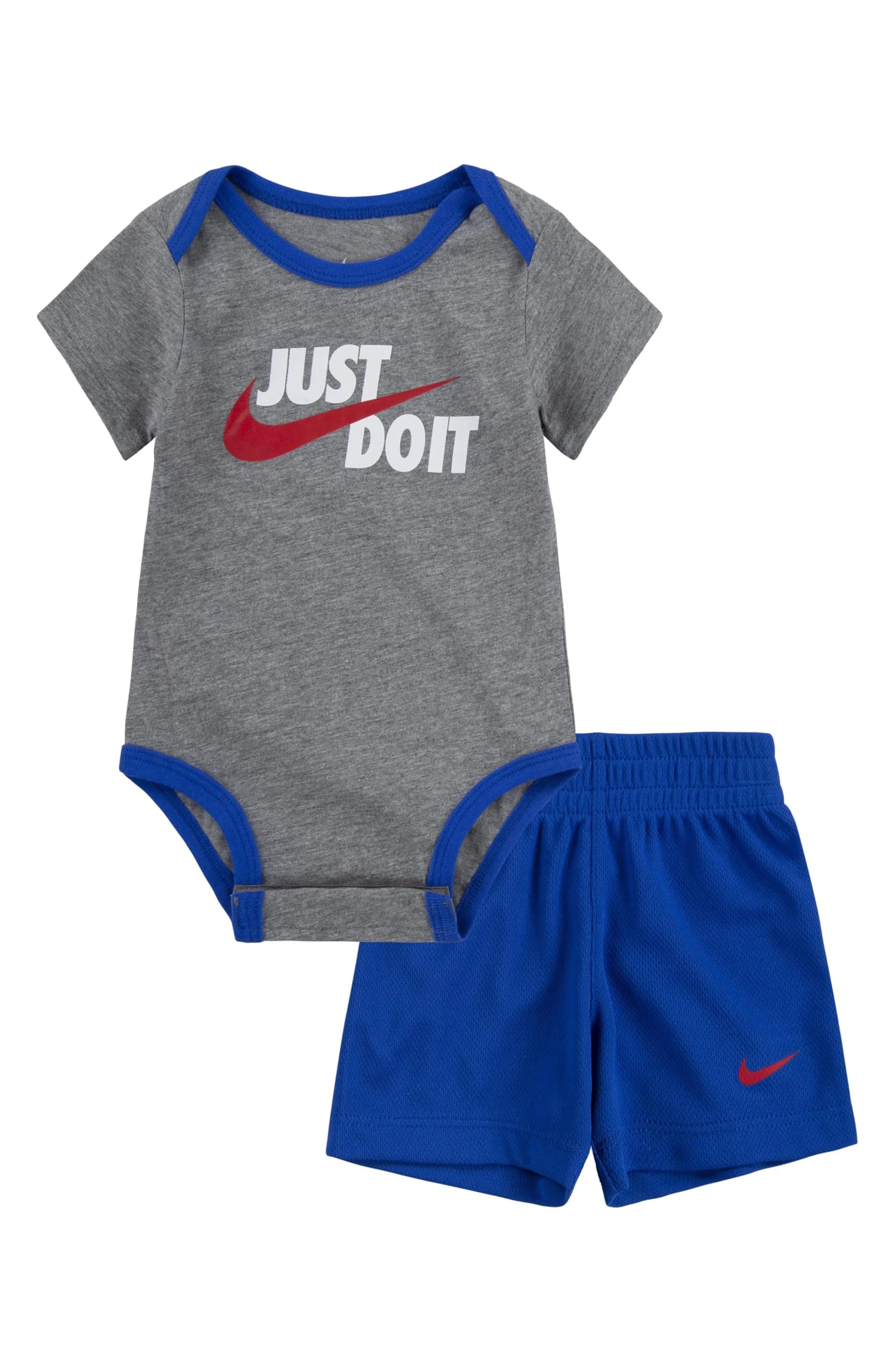 Nike Baby Boys' 2-Piece Bodysuit and Shorts Set - Soft Cotton Outfit for Newborns & Infants | Perfect for Playdates, Family Outings & Photo Shoots