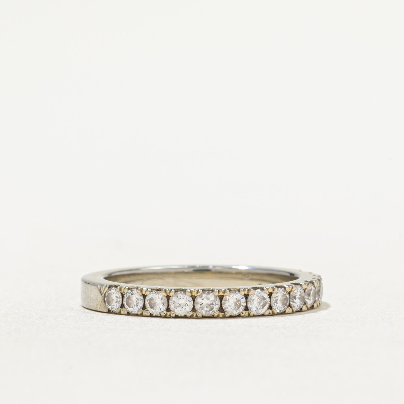 Semi Eternity Diamond Wedding Band Ring - 0.42 Carat Total Weight (CTW) - Size 5.75 - Perfect for Anniversary Gifts, Engagement Rings & Bridal Jewelry Sets