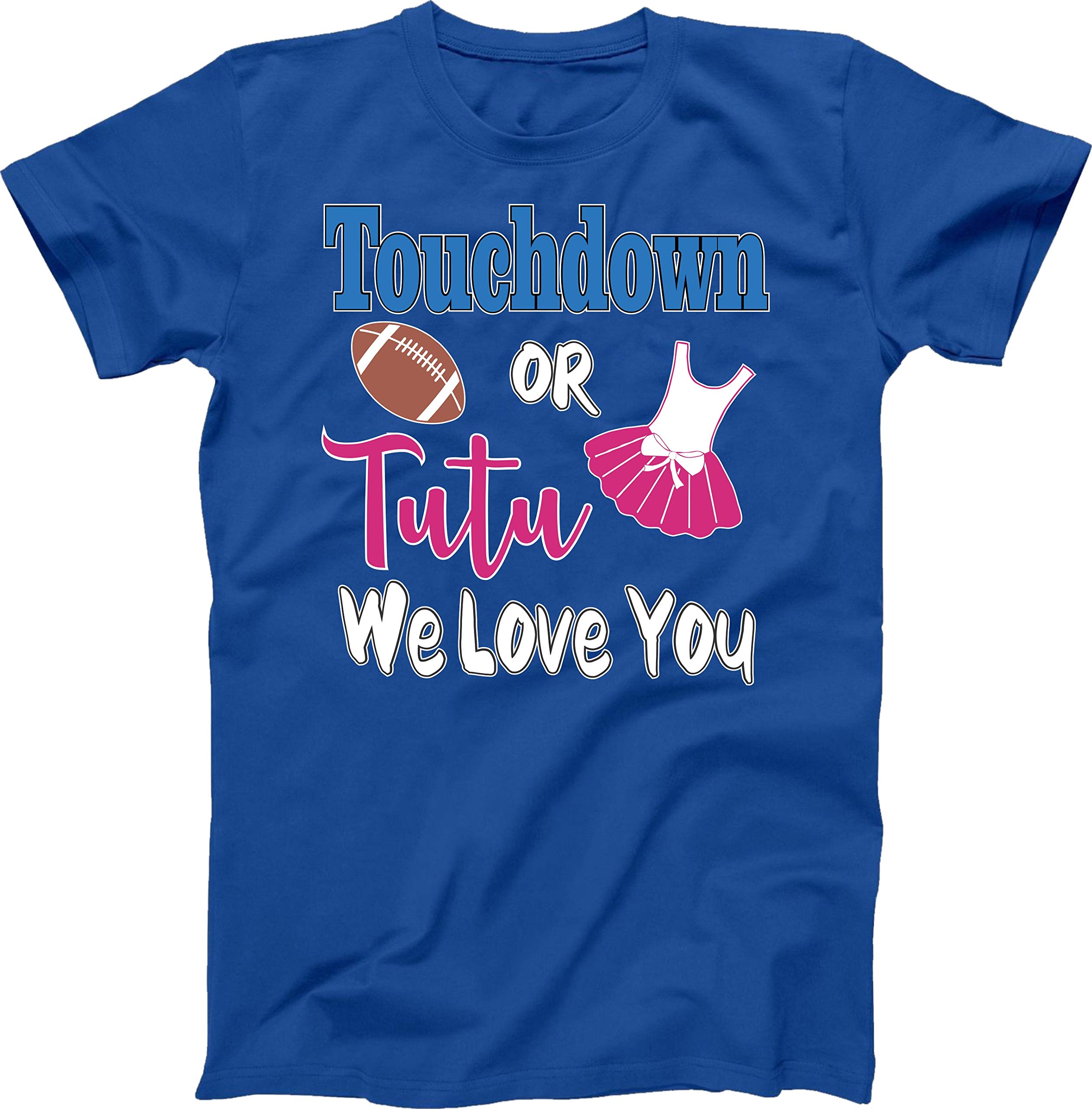 Gender Reveal Baby Shower T-Shirts - Touchdown or Tutu Pink & Blue Pregnancy Announcement Tees for Moms to Be | Perfect for Gender Reveal Parties & Baby Showers