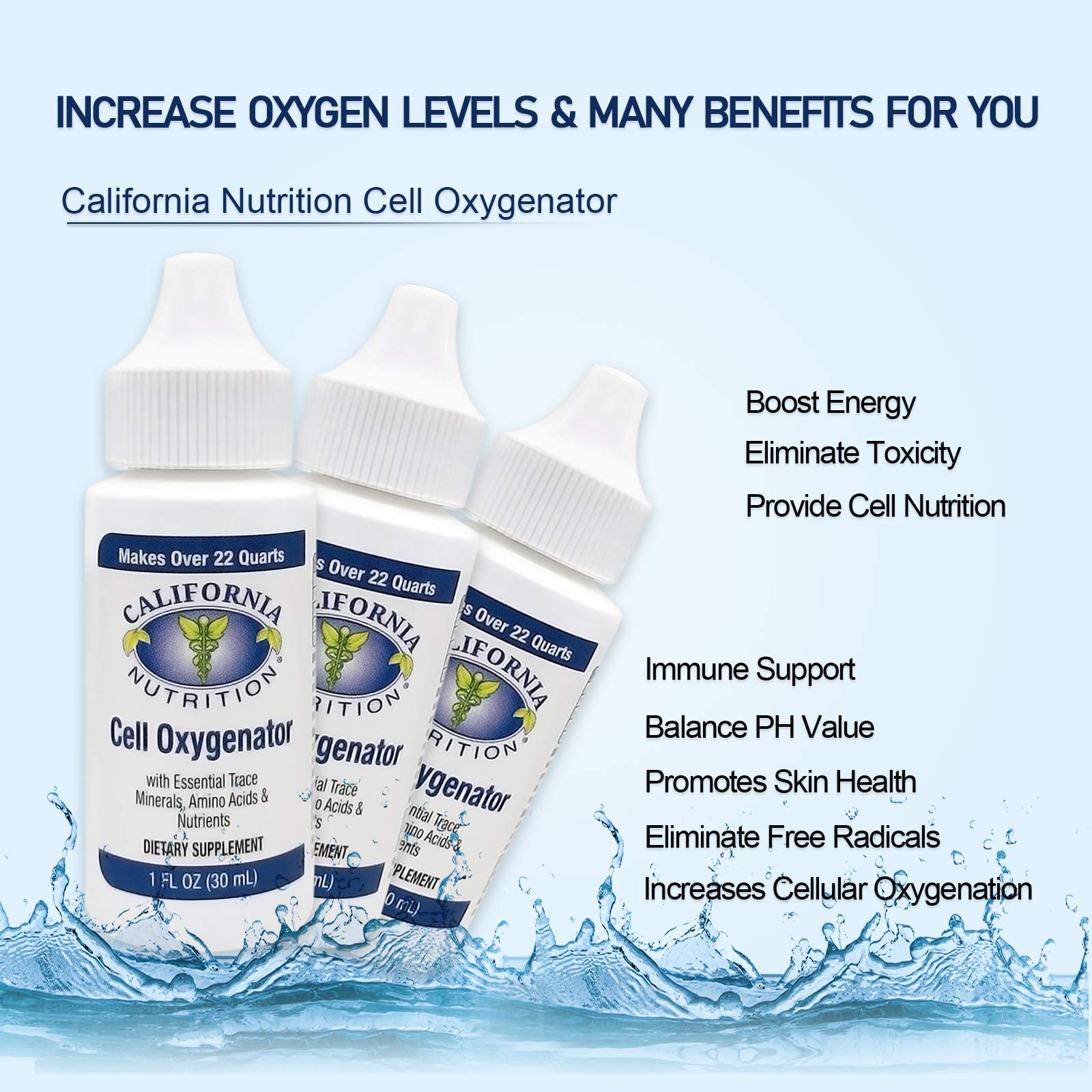 Premium Liquid Oxygen Drops for Water - 1 Fl Oz Bottle (5 Pack) | Cell Oxygenator Concentrate Supplement for Immune Support, Energy & Recovery | Ideal for Athletes, Fitness & Daily Wellness Routine